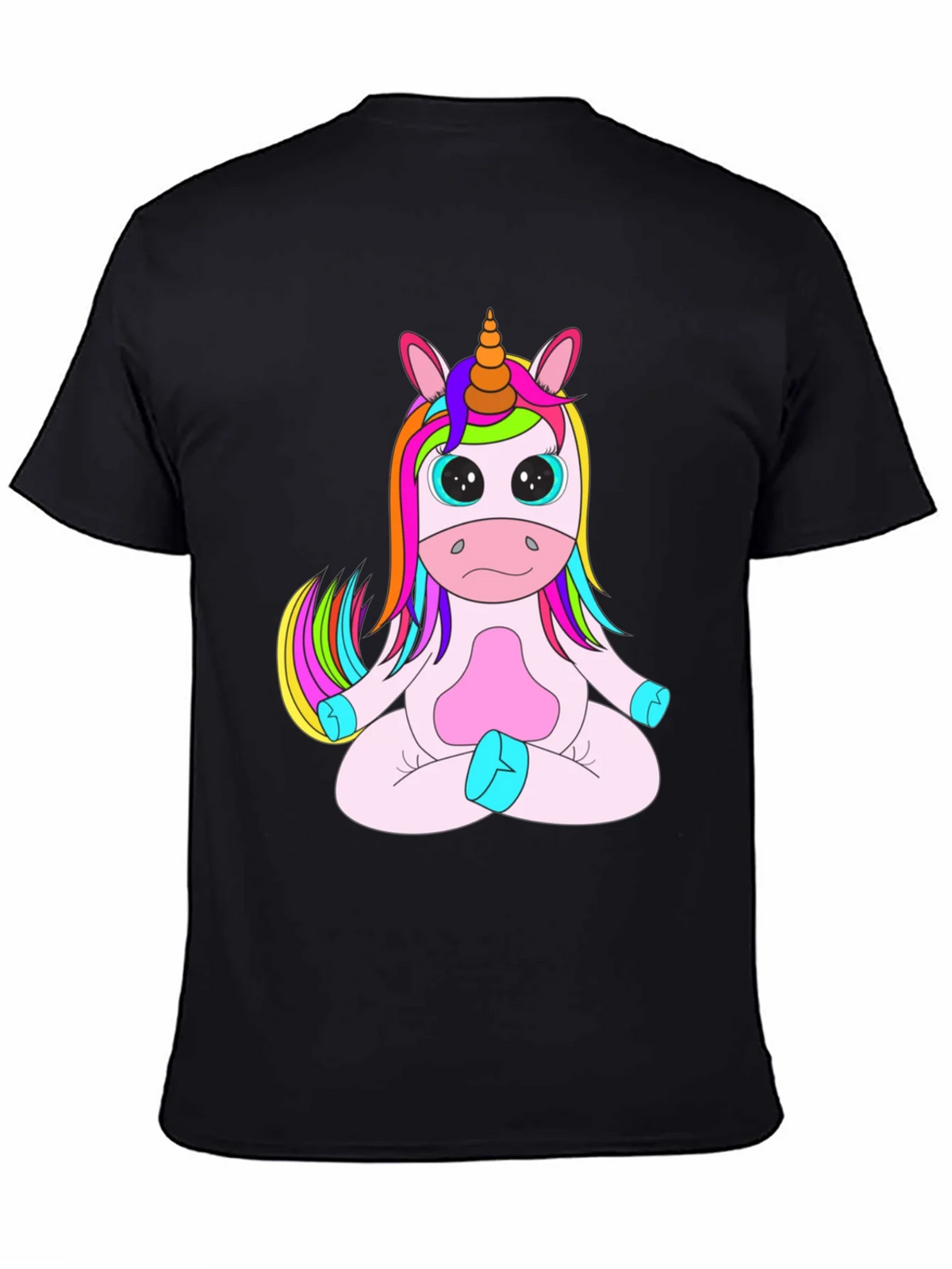 Unicorn Meditation Black T-Shirt product image 4