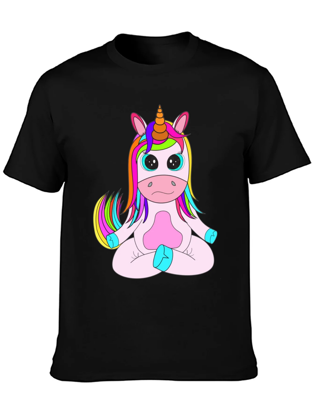 Unicorn Meditation Black T-Shirt product image 3