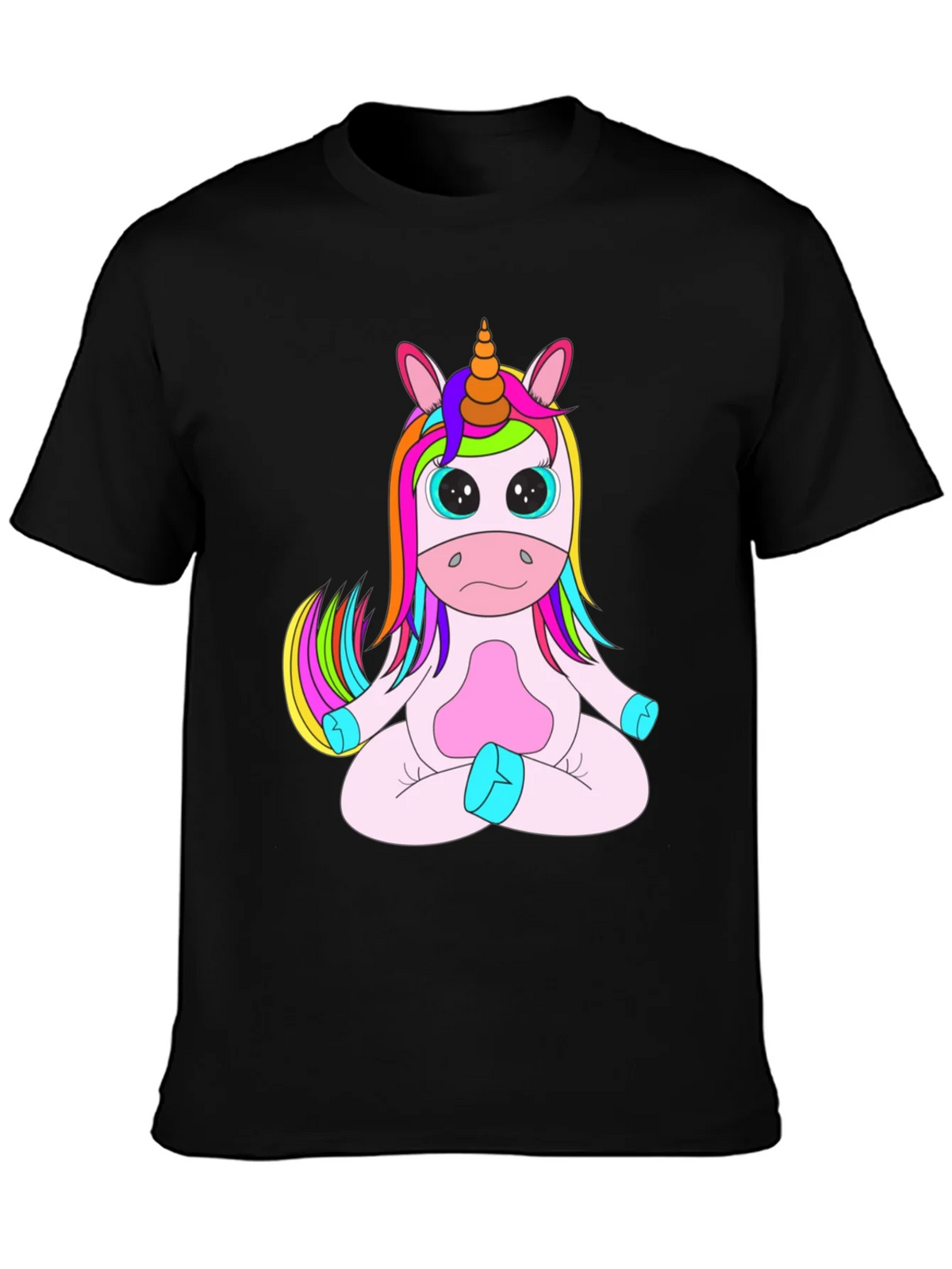 Unicorn Meditation Black T-Shirt product image 3