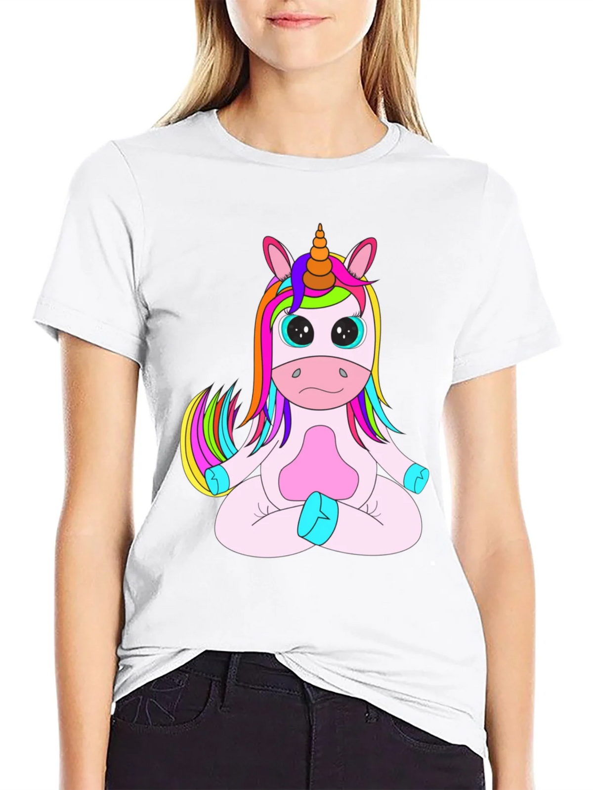 Unicorn Meditation Black T-Shirt product image 8