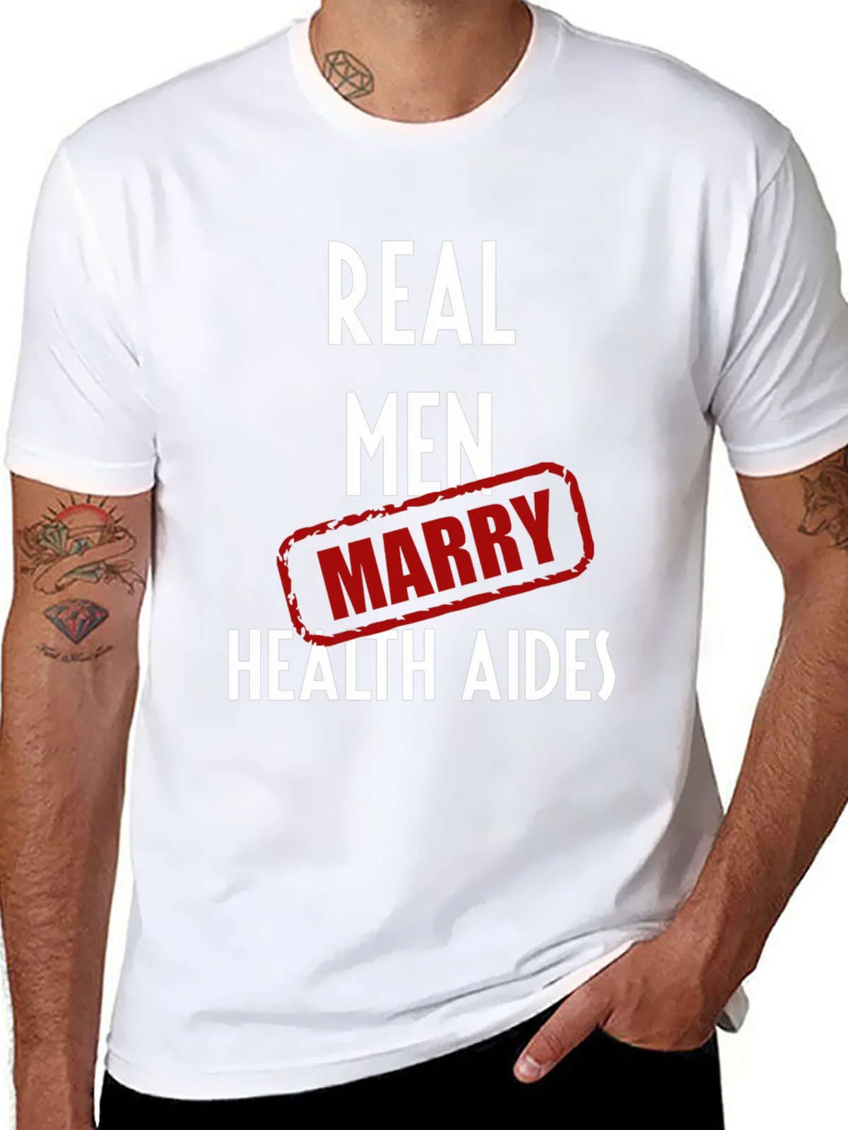 Real Men Marry Health Aides Graphic Tee product image 7