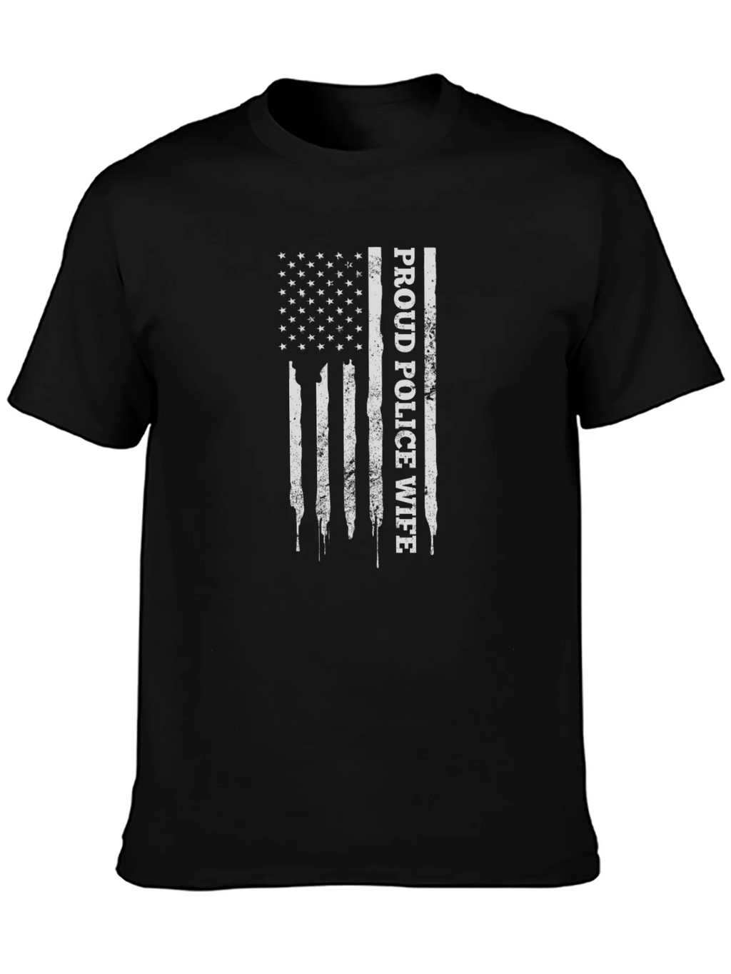 Proud Police Wife Flag Graphic T-Shirt product image 3