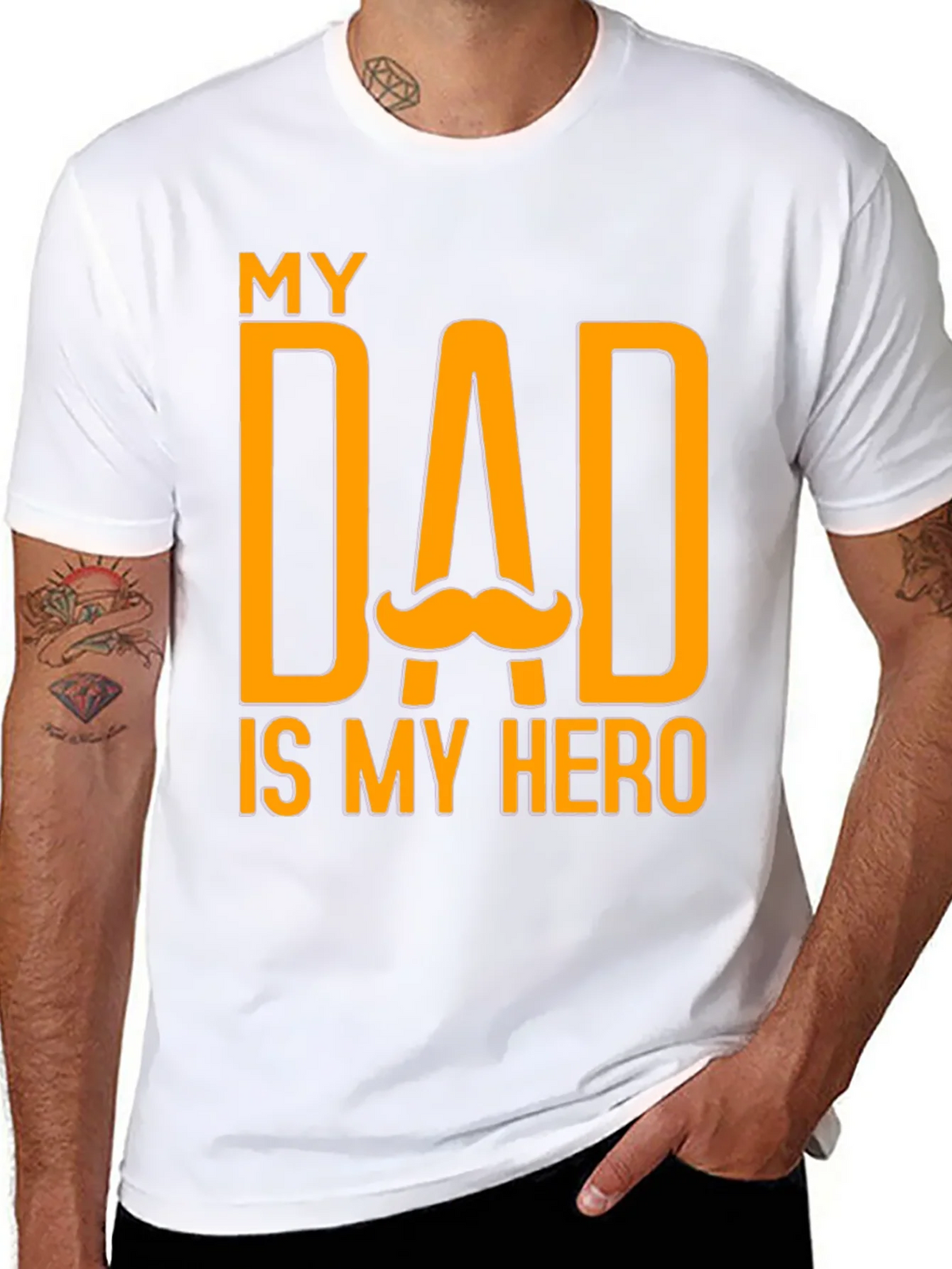 My Dad Is My Hero Black T-Shirt product image 2