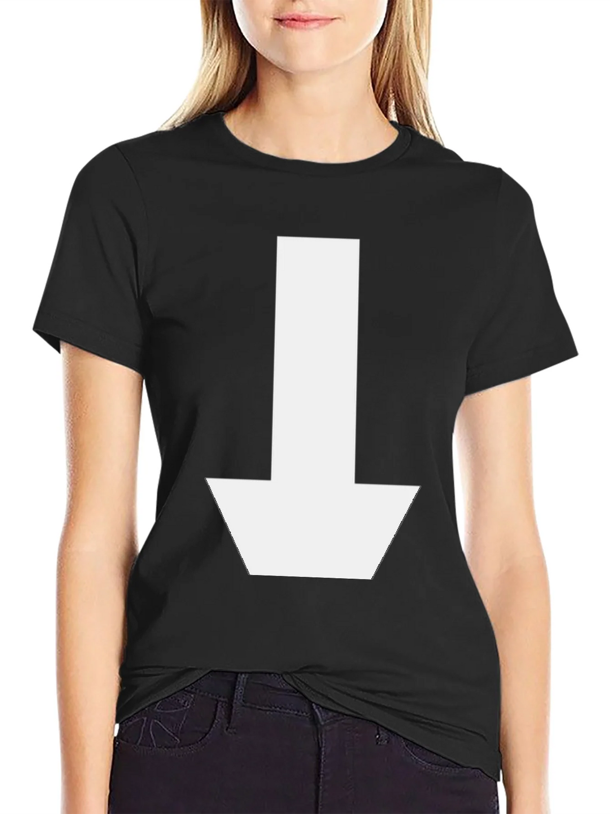 Down Arrow Graphic T-Shirt - Casual Black Tee product image 2