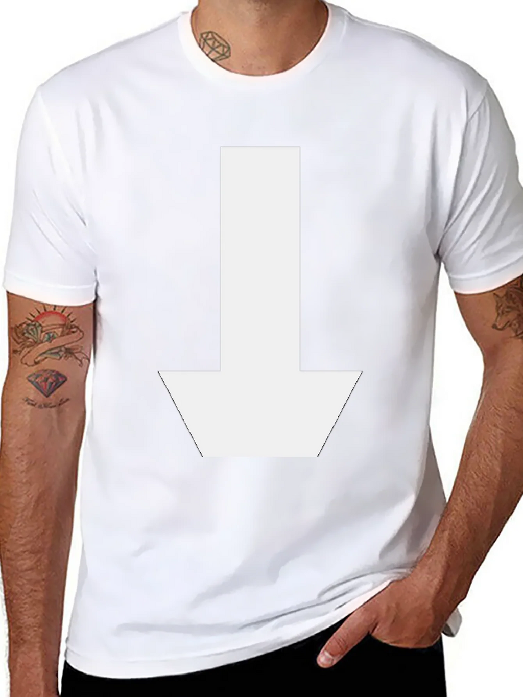 Down Arrow Graphic T-Shirt - Casual Black Tee product image 7