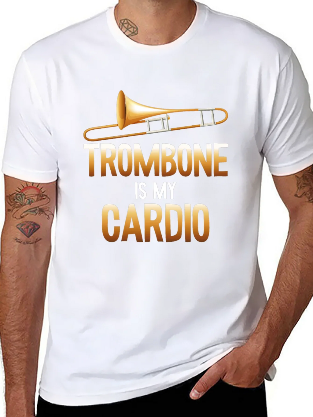 Trombone is My Cardio Black T-Shirt product image 6