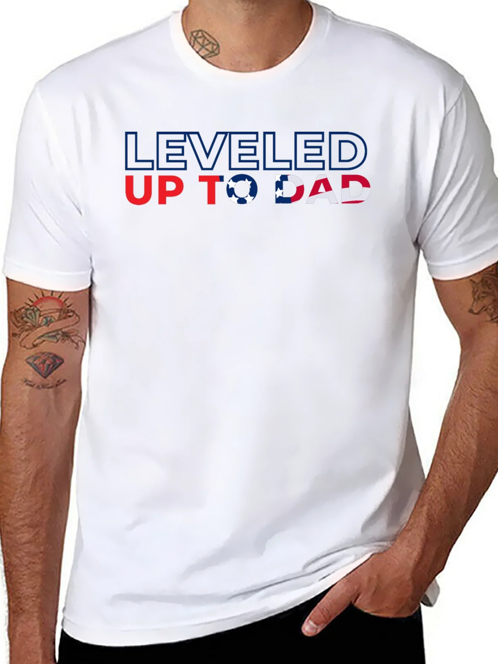 Leveled Up to Dad Graphic Tee - Stylish Fathers Day Gift product image 7