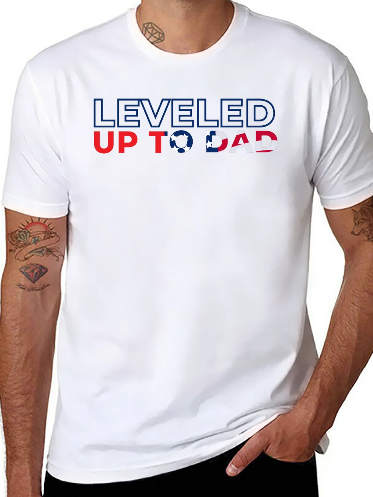 Leveled Up to Dad Graphic Tee - Stylish Fathers Day Gift product image 7