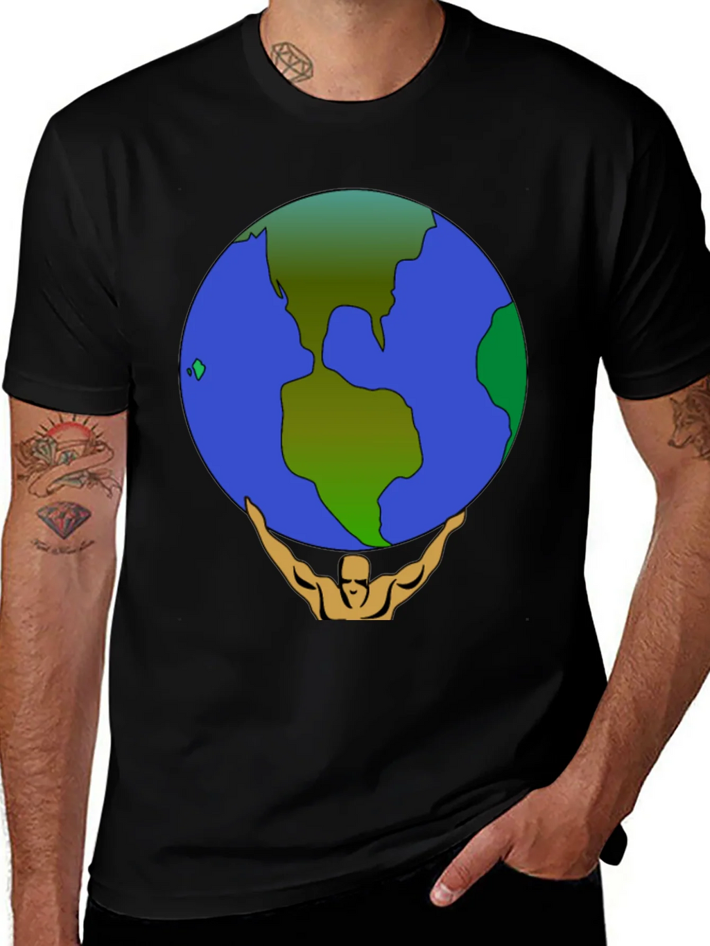 Atlas Earth Graphic T-Shirt - Black product image 1