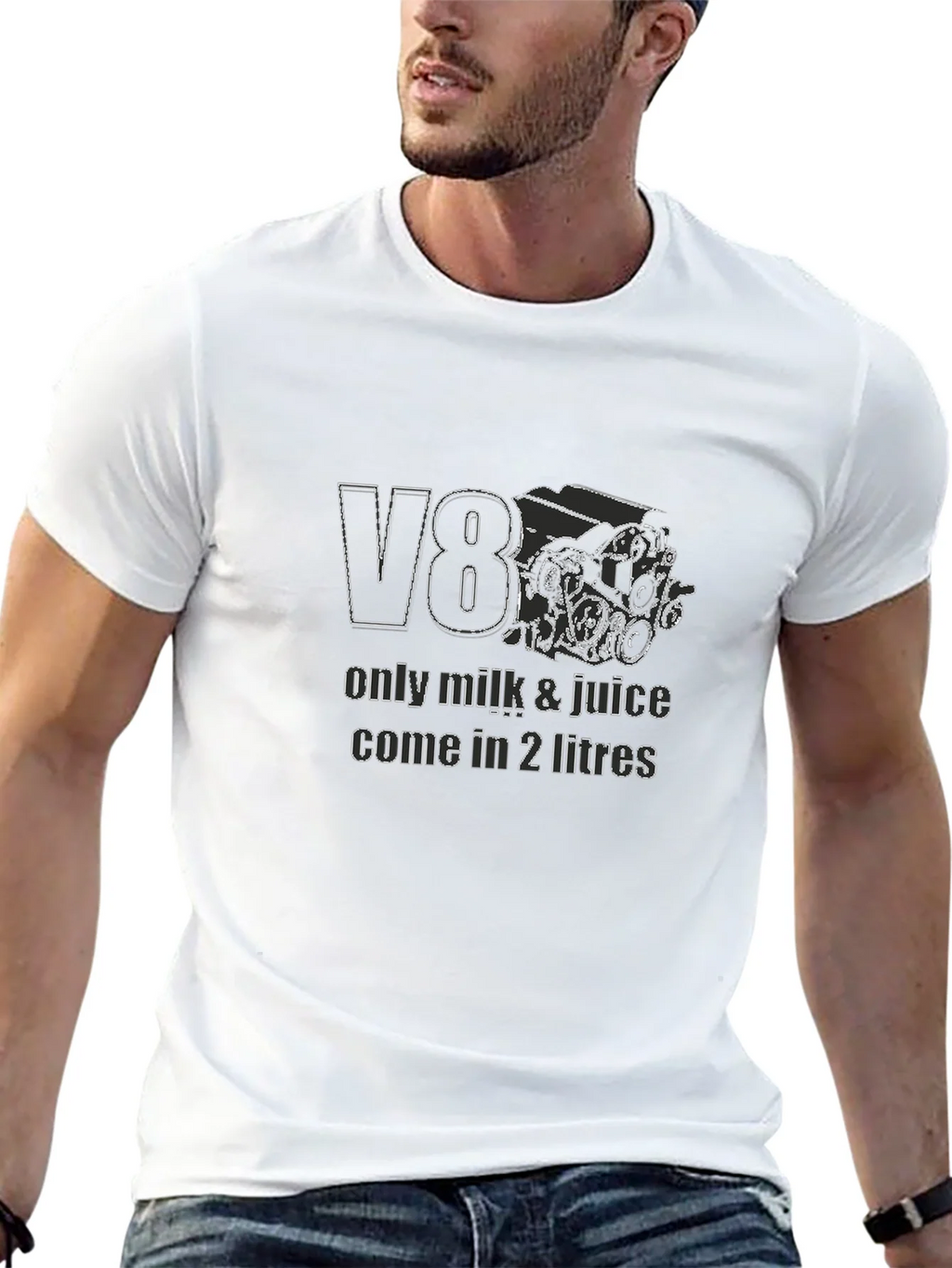 V8 Engine Graphic T-Shirt - Only Milk & Juice product image 11