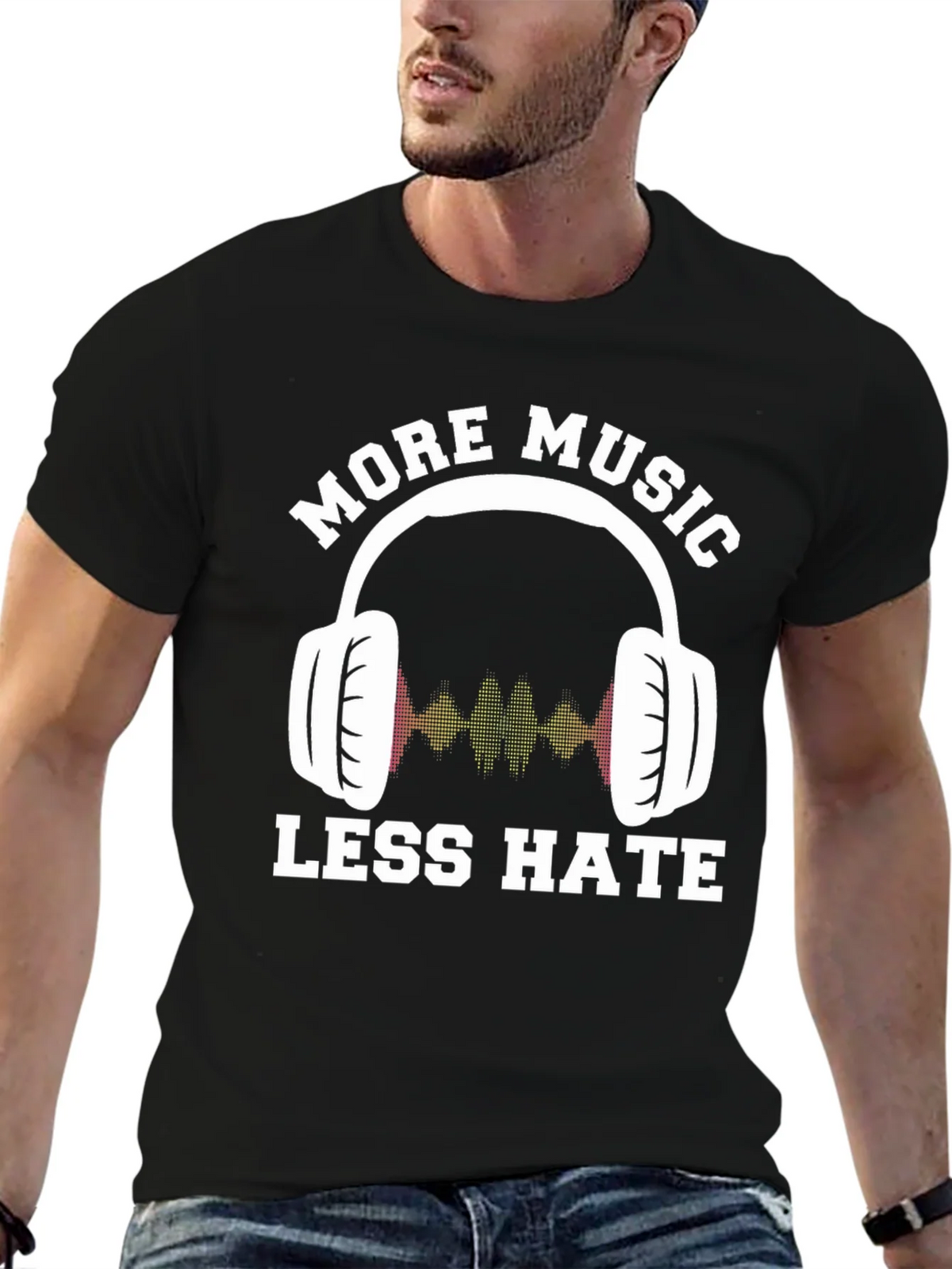 More Music Less Hate Graphic Tee product image 6