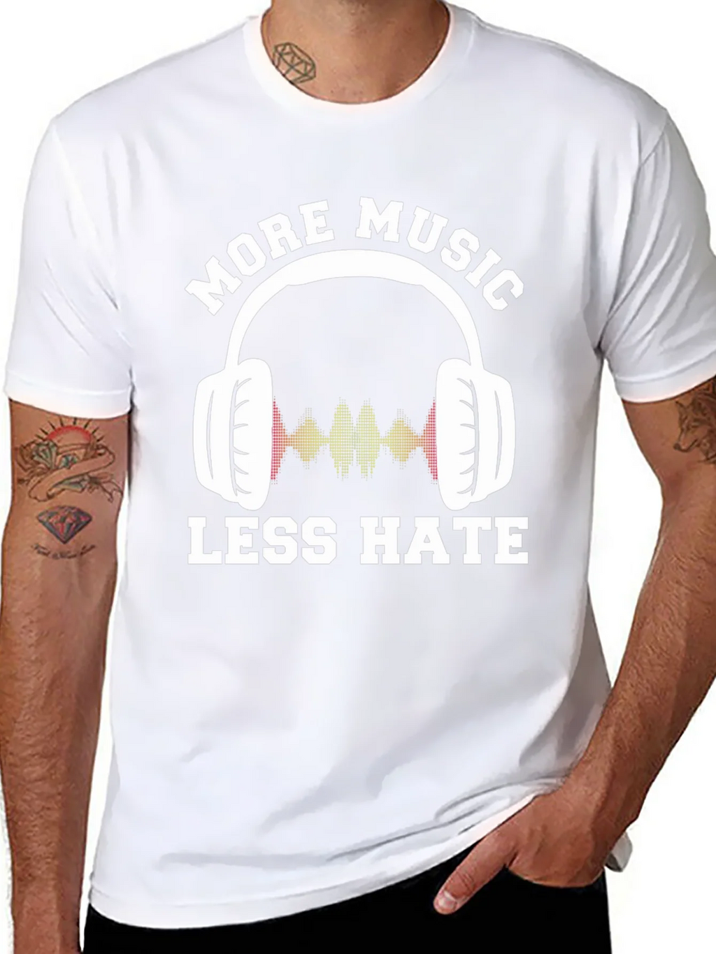 More Music Less Hate Graphic Tee product image 7