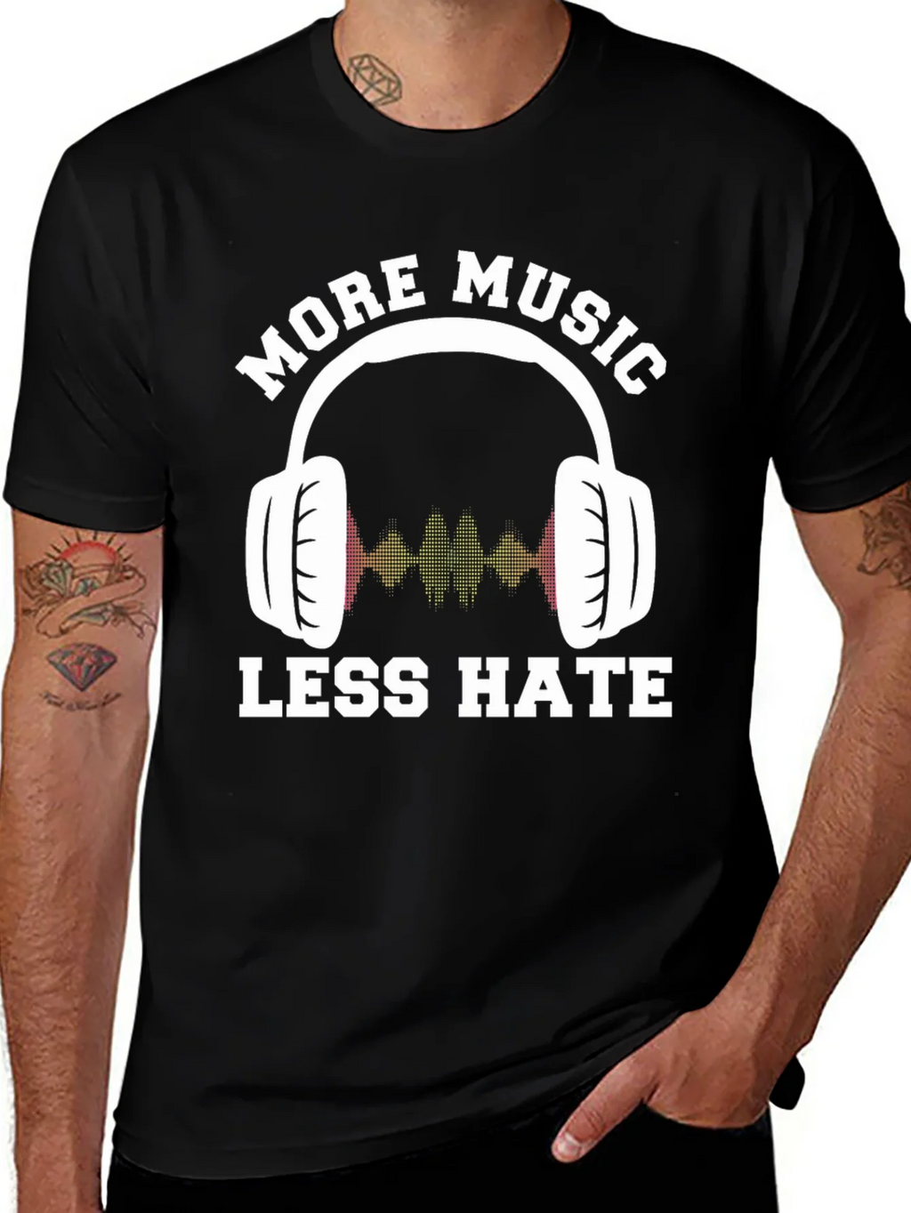 More Music Less Hate Graphic Tee product image 1