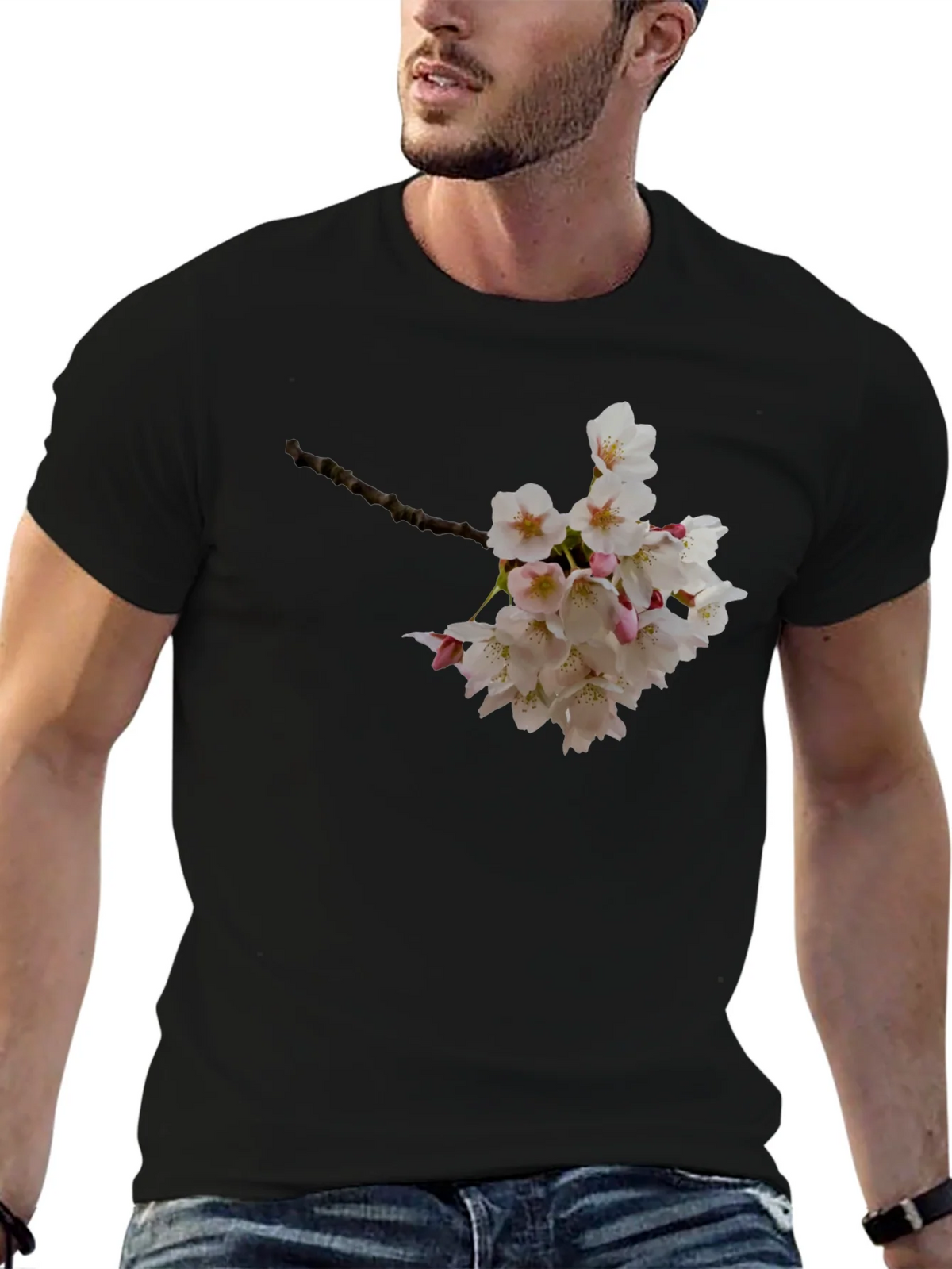 Floral Print Black T-Shirt - Nature Inspired Style product image 6