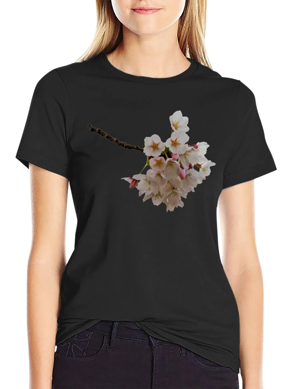 Floral Print Black T-Shirt - Nature Inspired Style product image 2