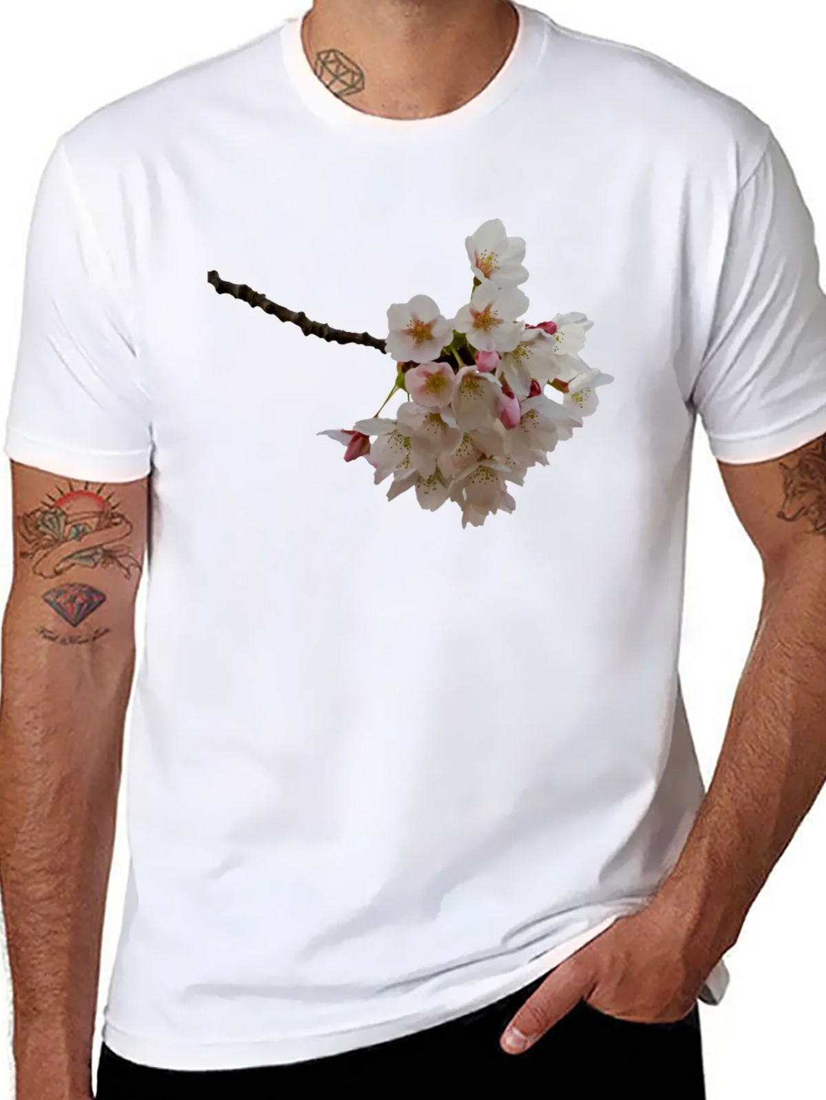 Floral Print Black T-Shirt - Nature Inspired Style product image 7