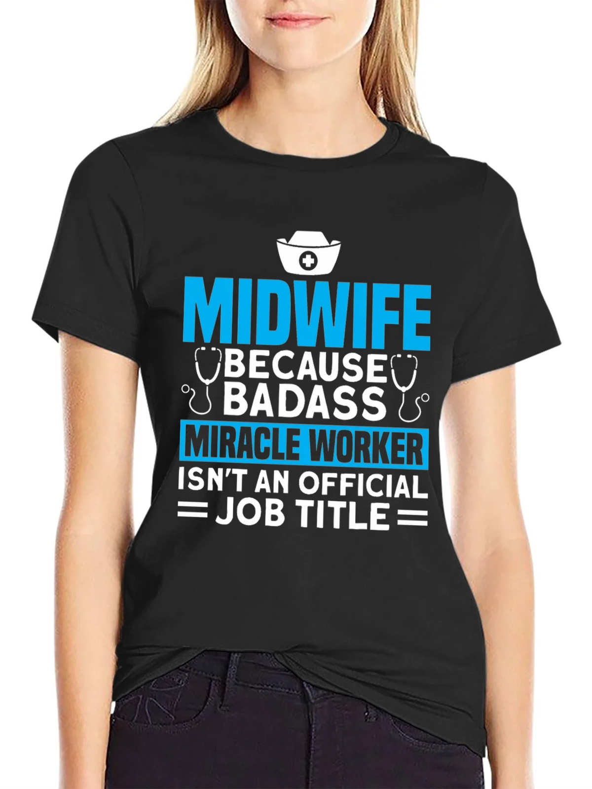 Midwife Badass Job Title Graphic T-Shirt product image 2