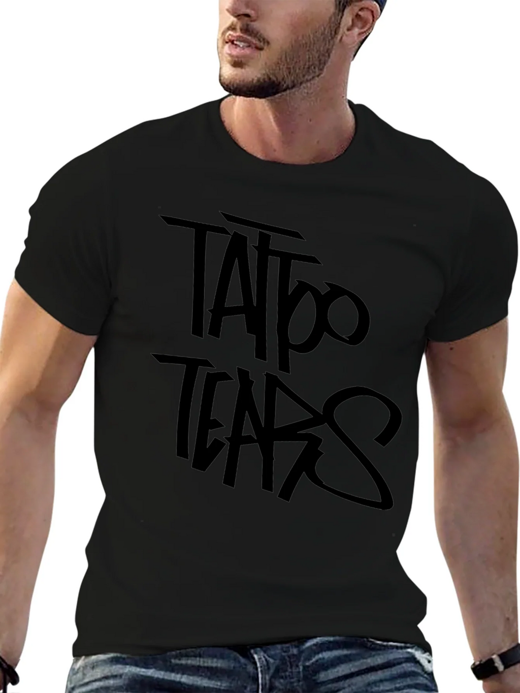 Tattoo Tears Black Graphic Tee - Edgy Style product image 5