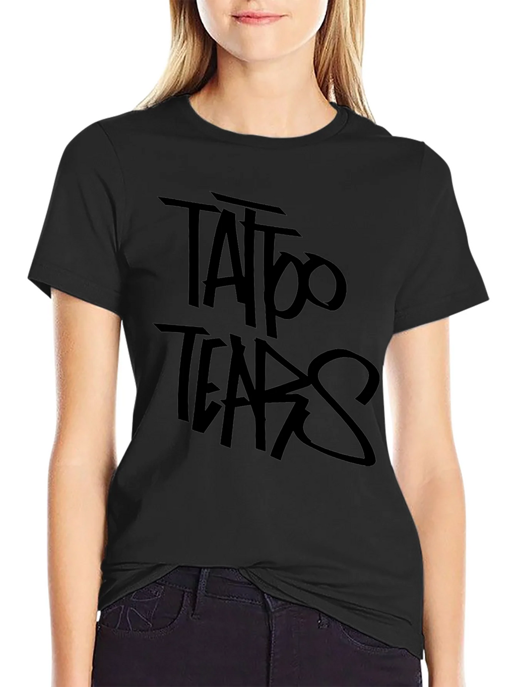 Tattoo Tears Black Graphic Tee - Edgy Style product image 2