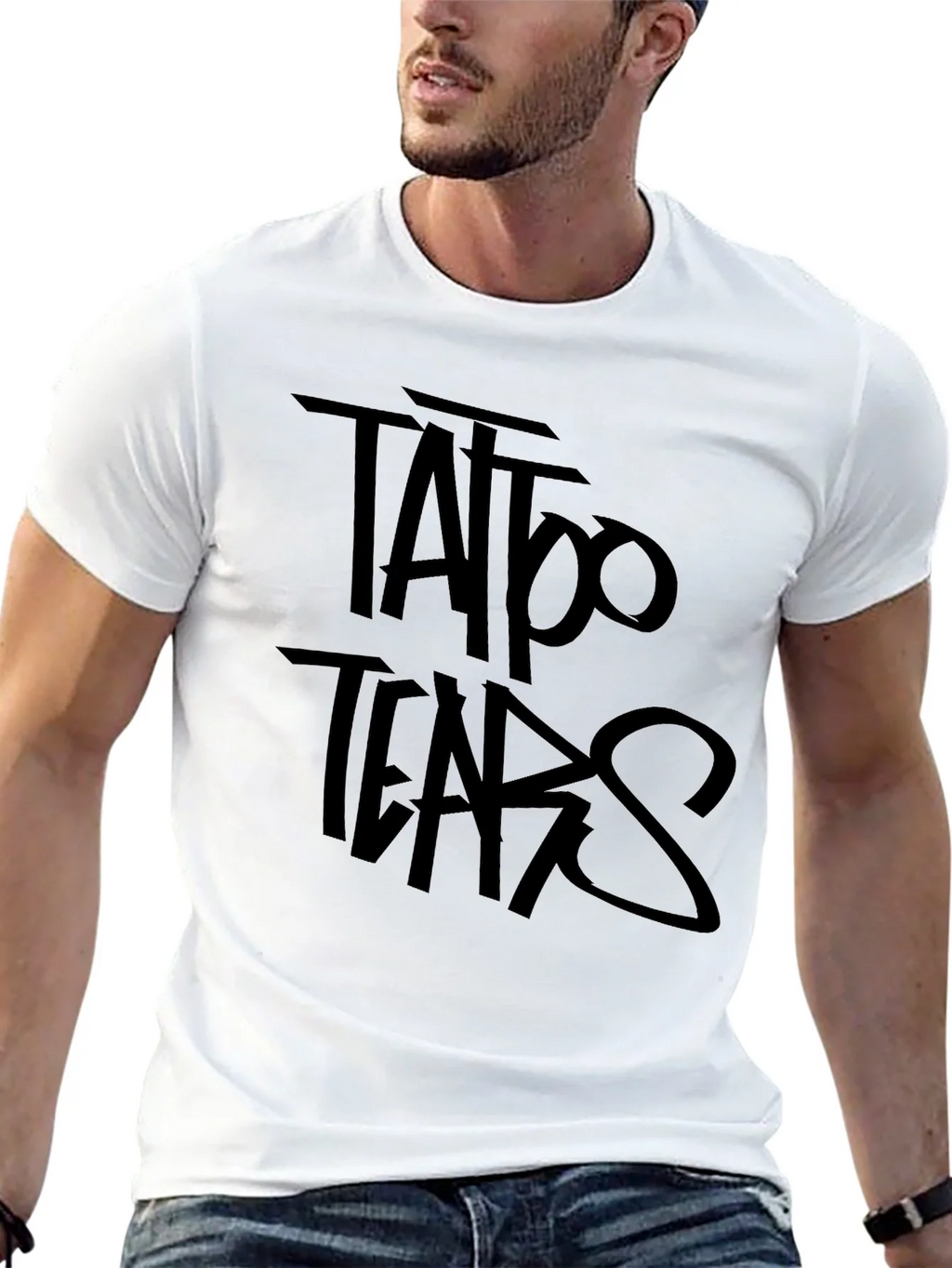 Tattoo Tears Black Graphic Tee - Edgy Style product image 11