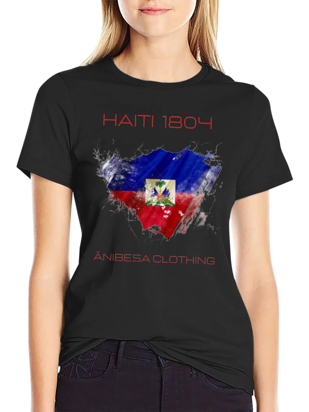 Haiti 1804 Flag T-Shirt - Anibesa Clothing product image 2
