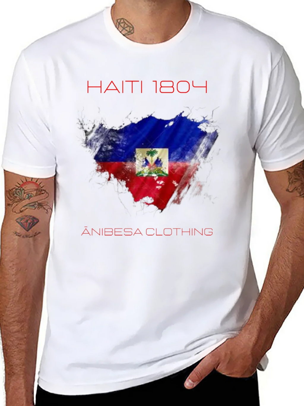 Haiti 1804 Flag T-Shirt - Anibesa Clothing product image 7