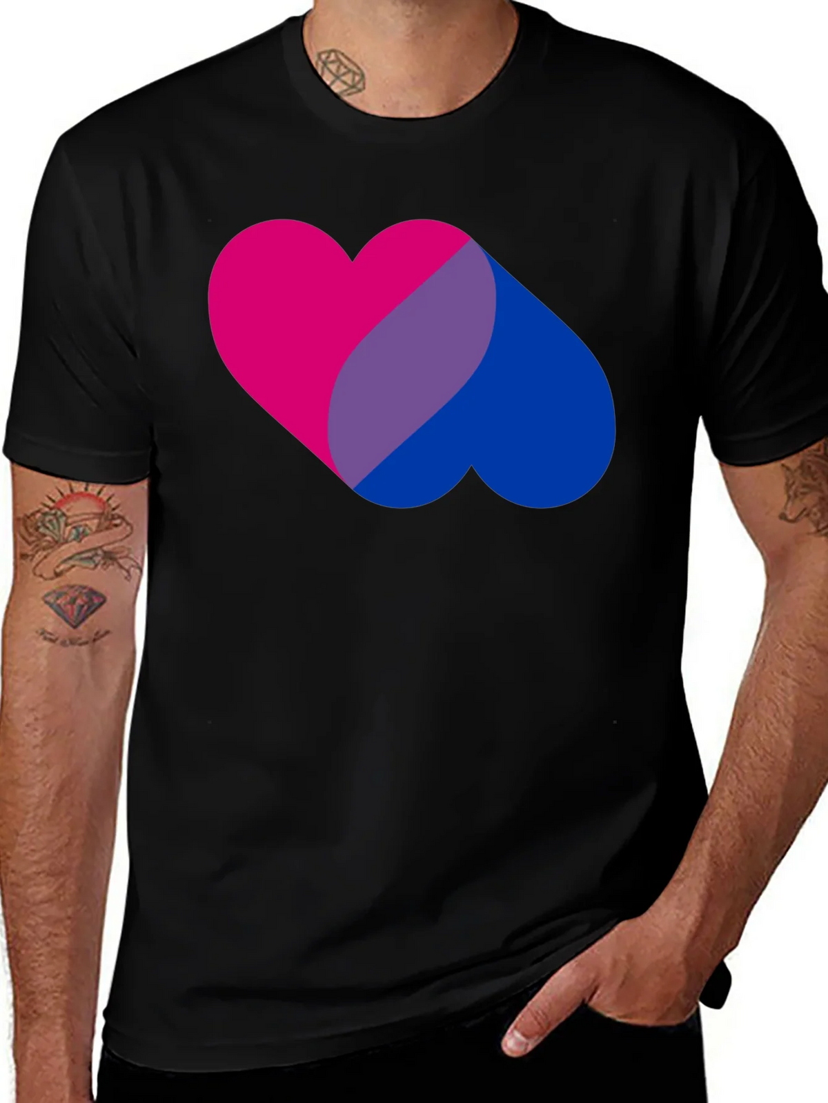 Bi Pride Heart Graphic Tee - Bisexual T-Shirt product image 1