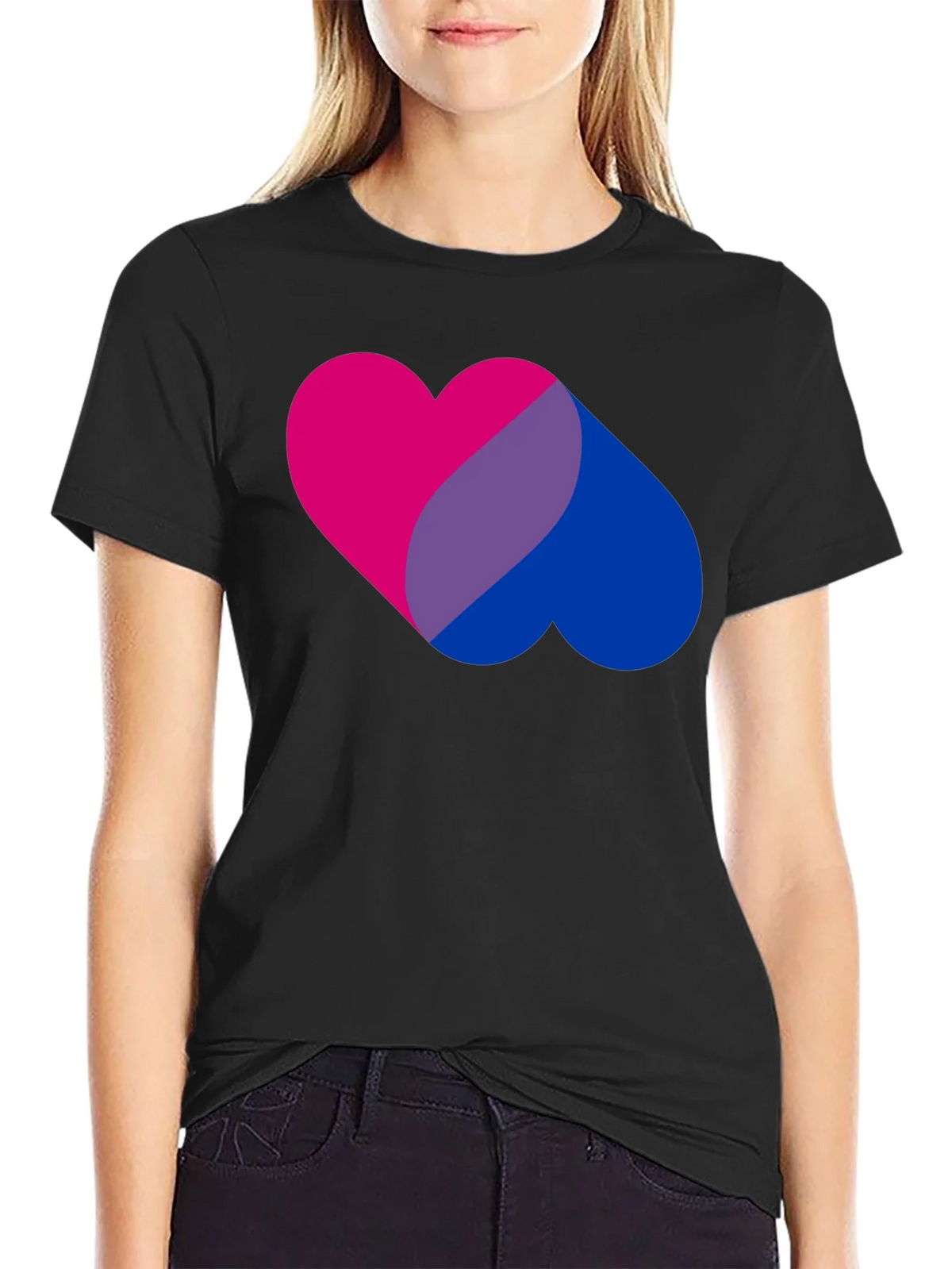 Bi Pride Heart Graphic Tee - Bisexual T-Shirt product image 2
