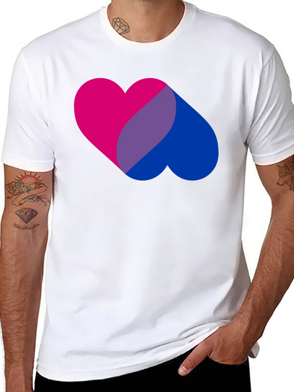 Bi Pride Heart Graphic Tee - Bisexual T-Shirt product image 6