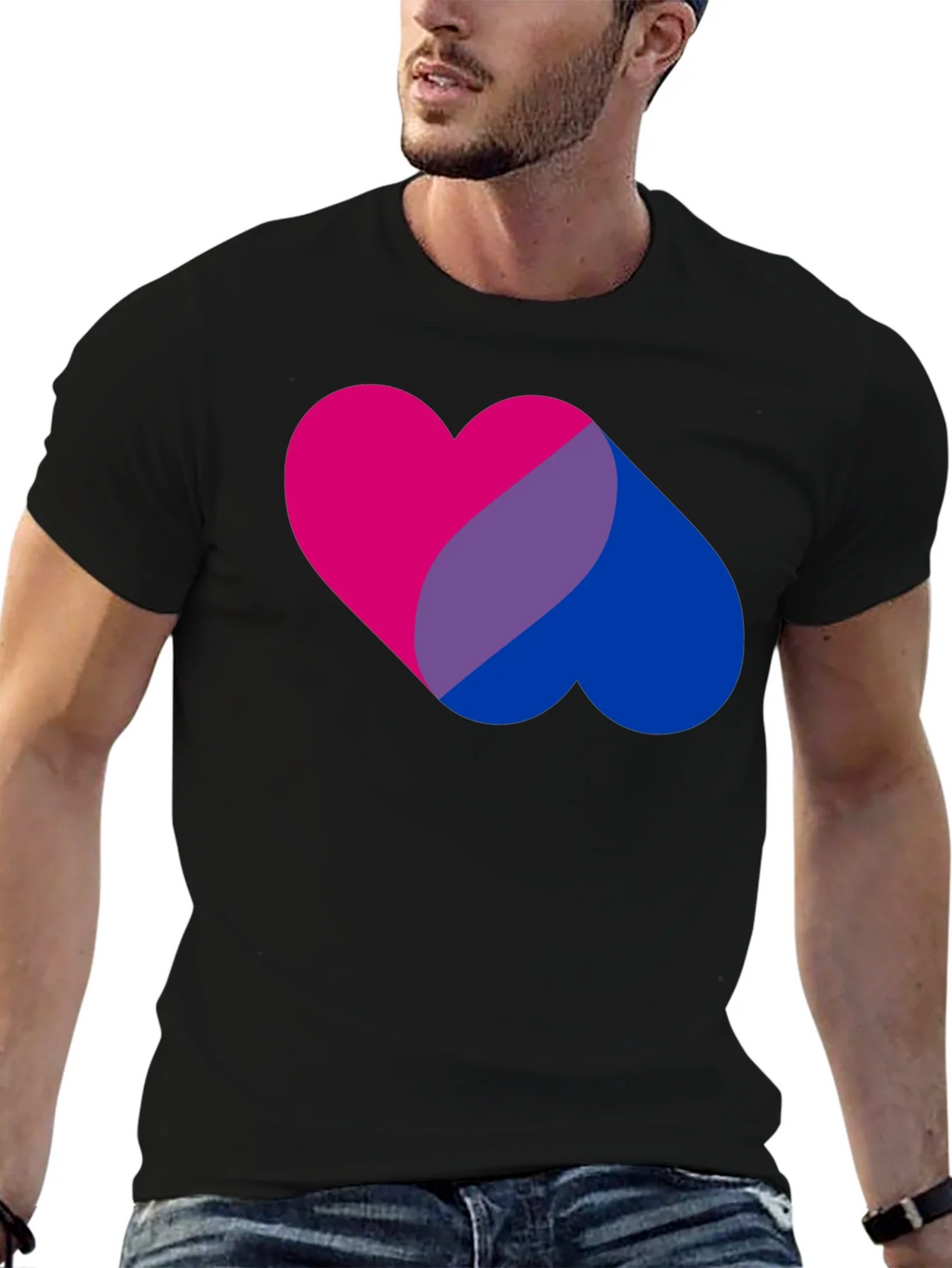 Bi Pride Heart Graphic Tee - Bisexual T-Shirt product image 5