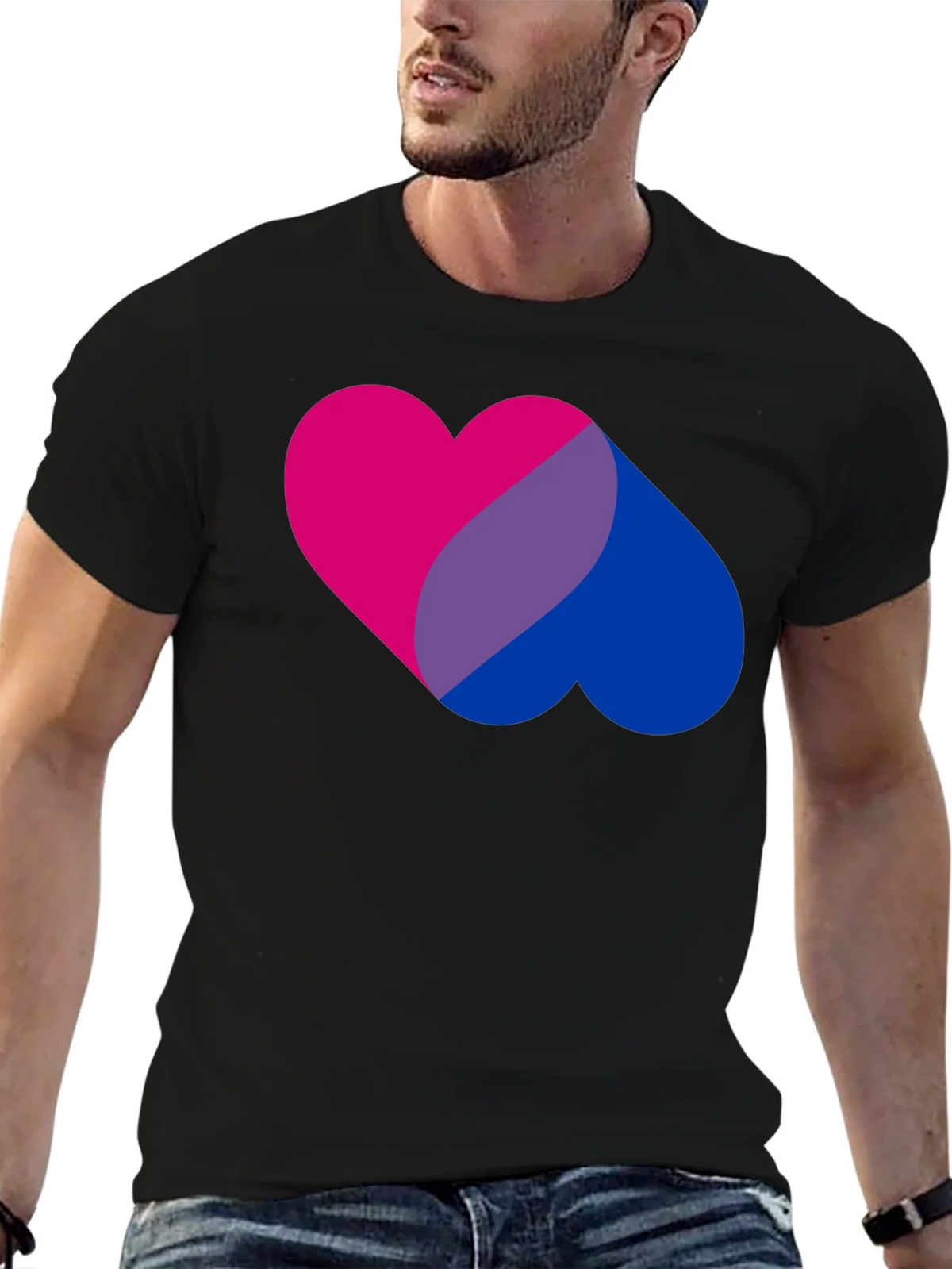 Bi Pride Heart Graphic Tee - Bisexual T-Shirt product image 5