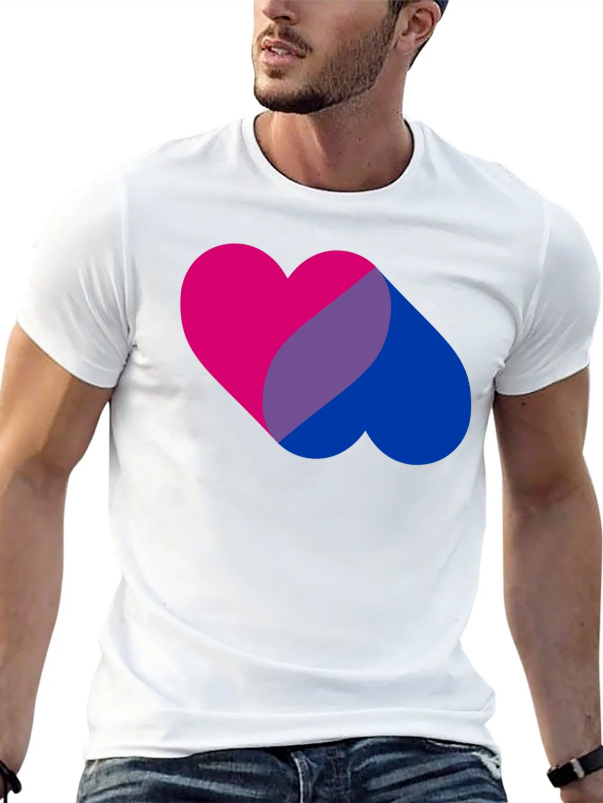 Bi Pride Heart Graphic Tee - Bisexual T-Shirt product image 11