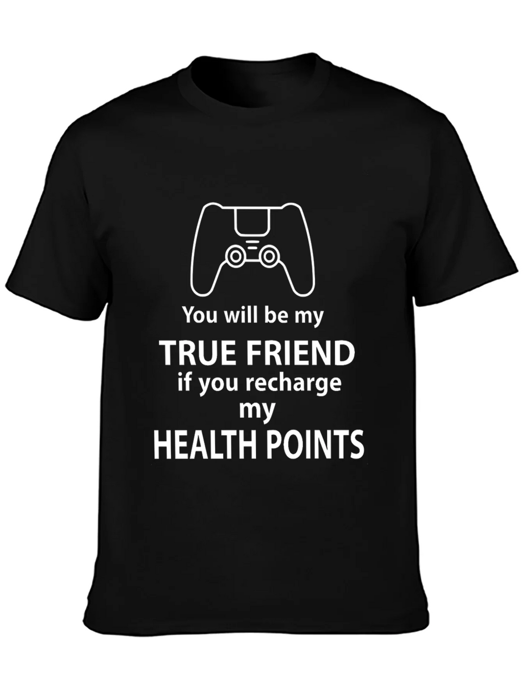 Gamer Recharge Health Points Graphic Tee - Black Cotton product image 3