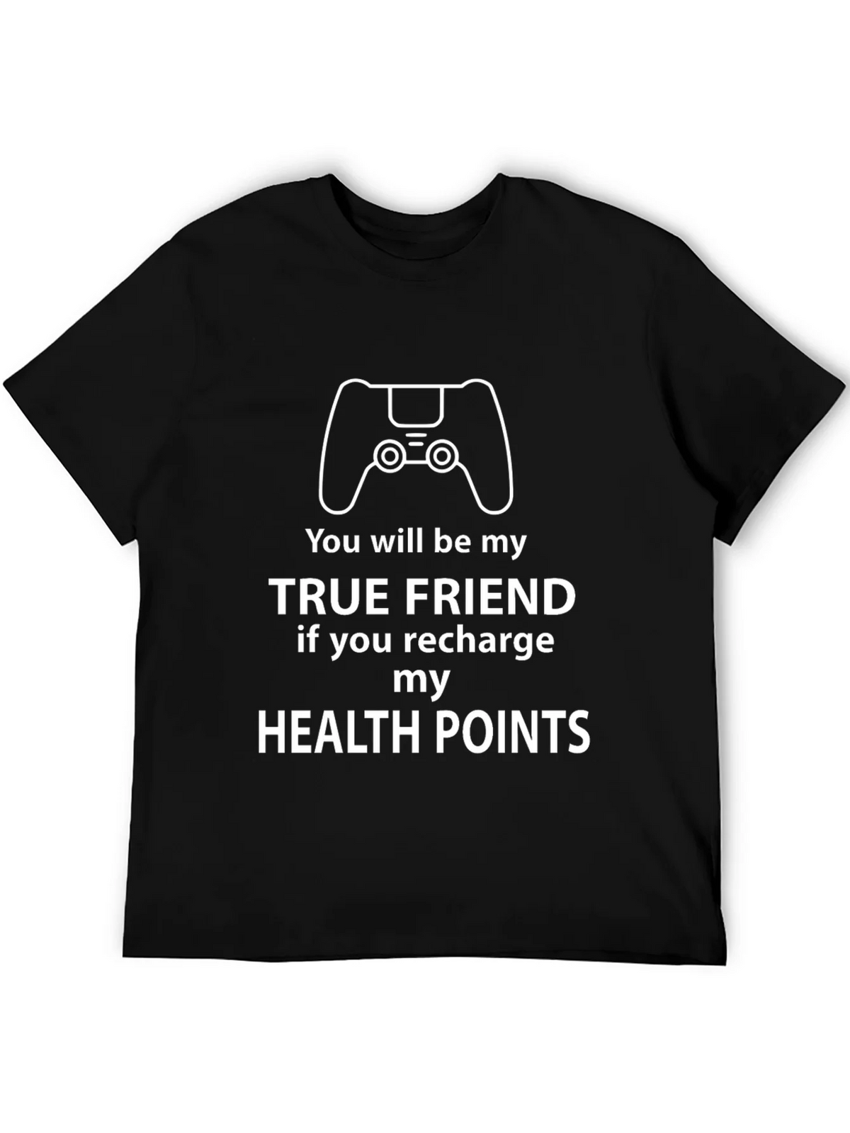 Gamer Recharge Health Points Graphic Tee - Black Cotton product image 5