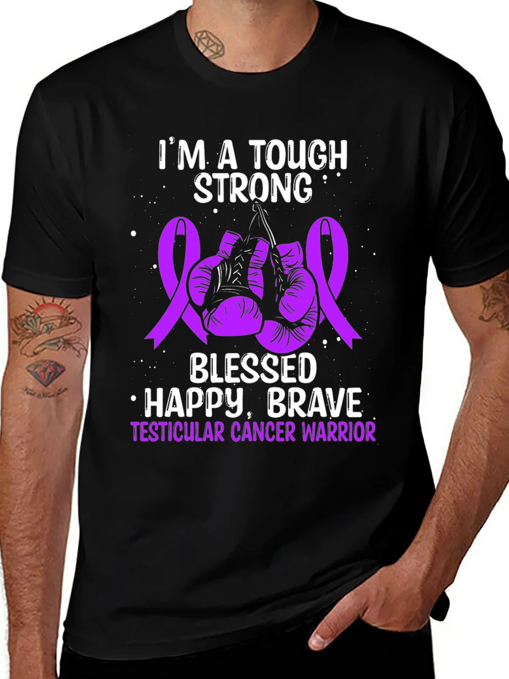 Tough Strong Testicular Cancer Warrior T-Shirt product image 1