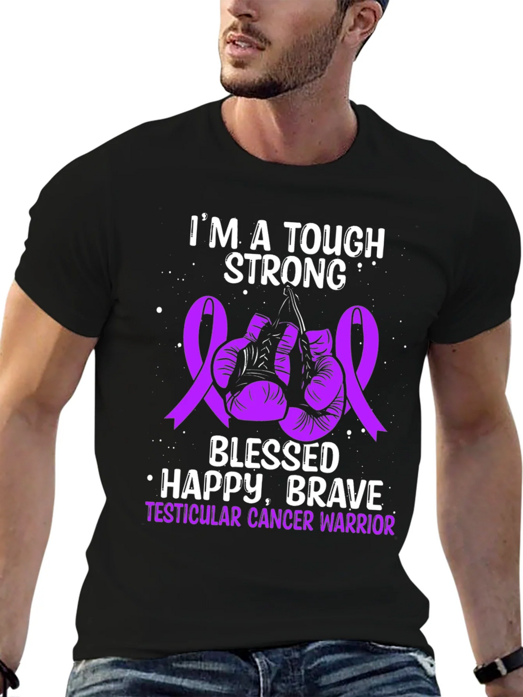 Tough Strong Testicular Cancer Warrior T-Shirt product image 6