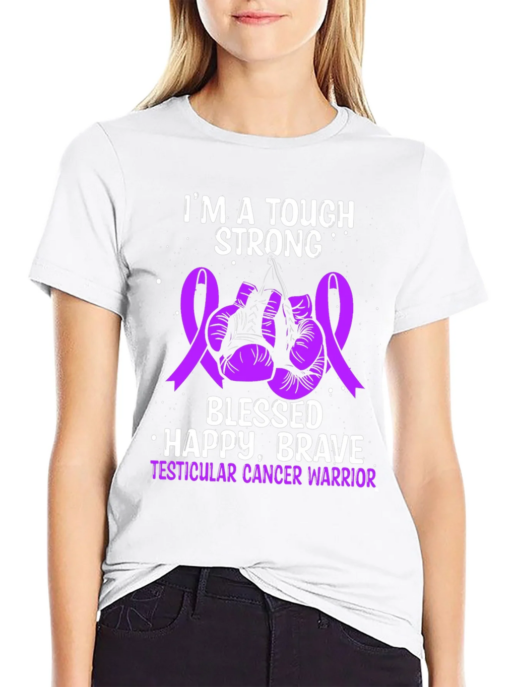 Tough Strong Testicular Cancer Warrior T-Shirt product image 8