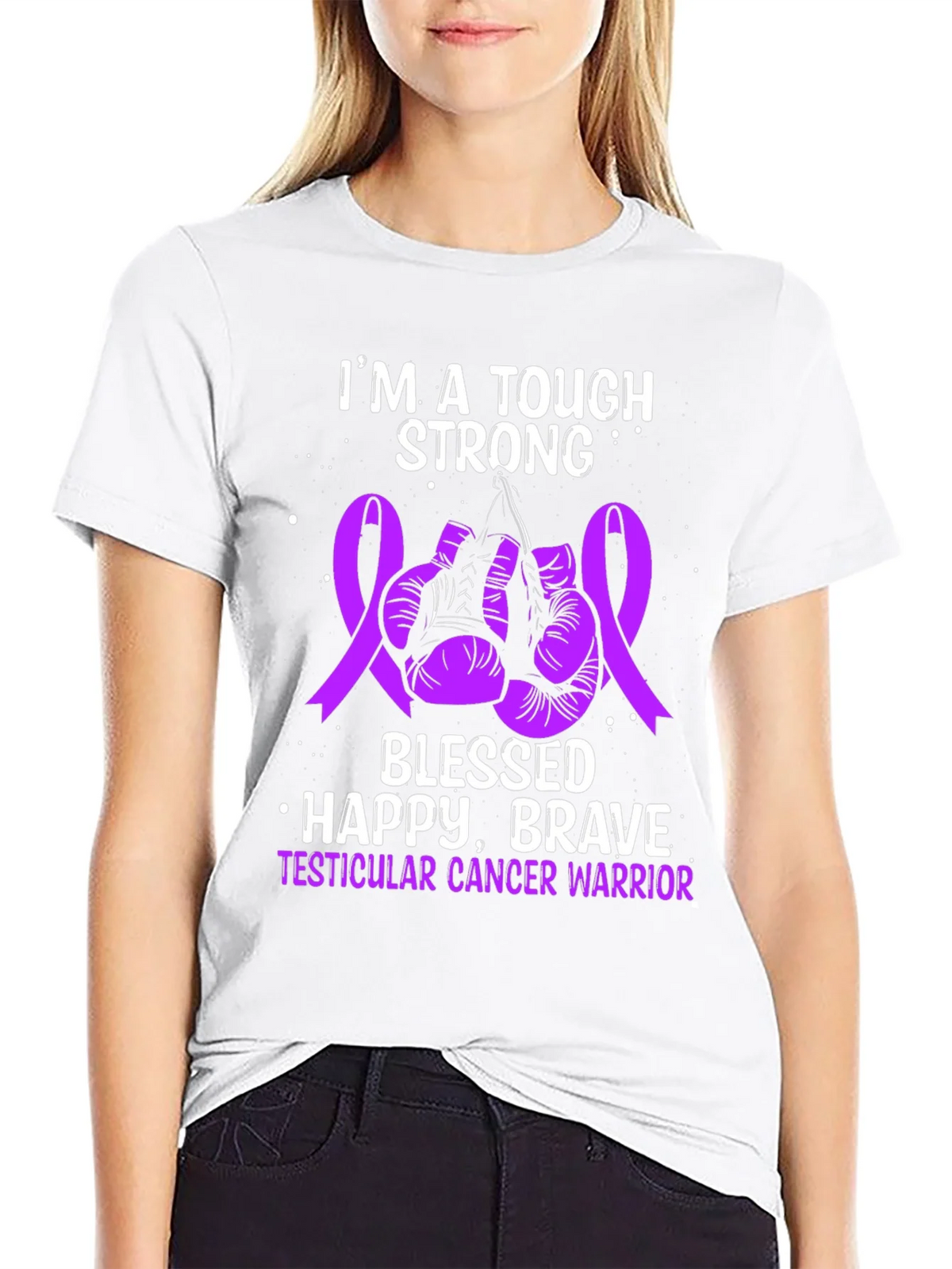 Tough Strong Testicular Cancer Warrior T-Shirt product image 8