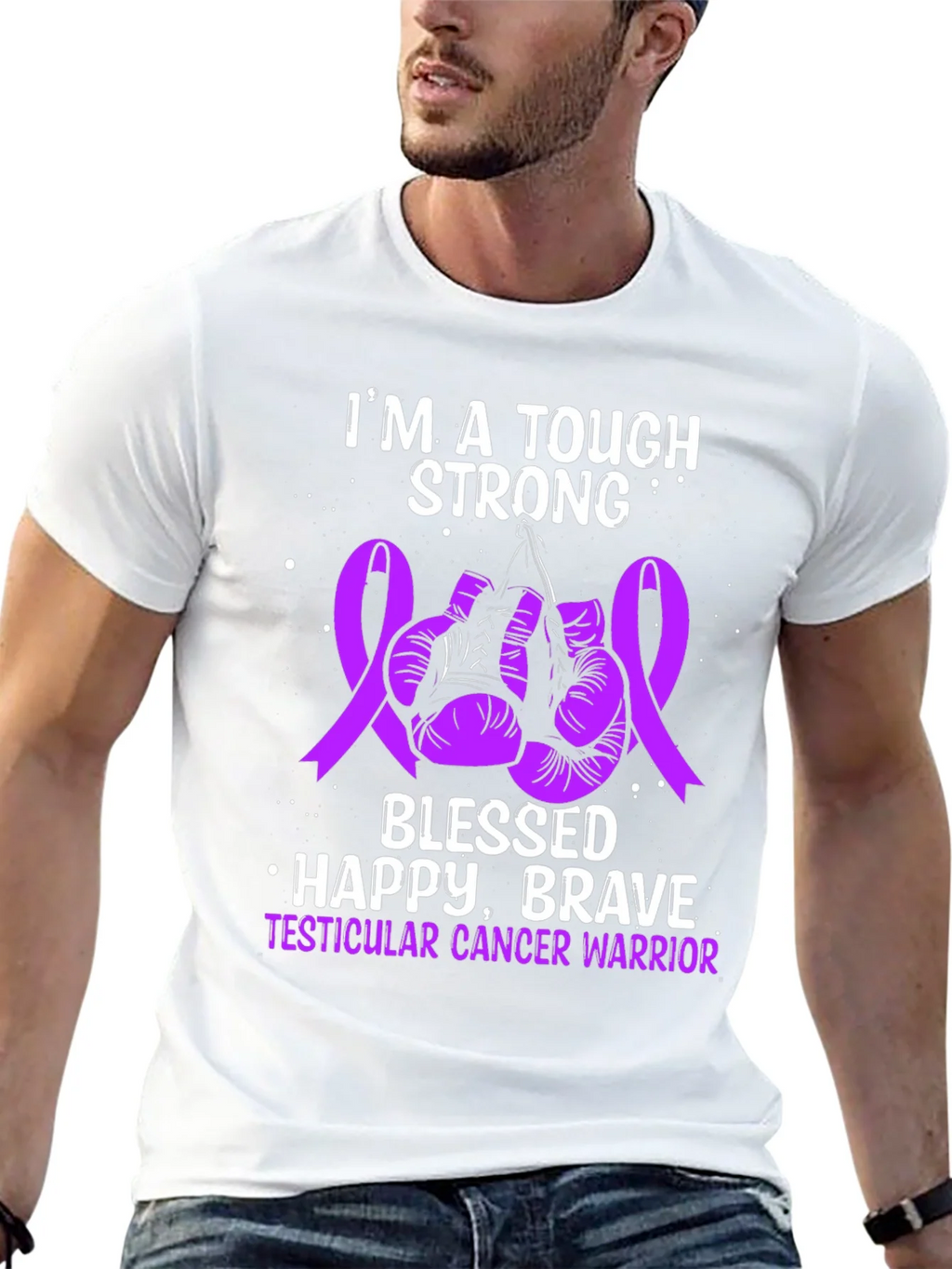 Tough Strong Testicular Cancer Warrior T-Shirt product image 12