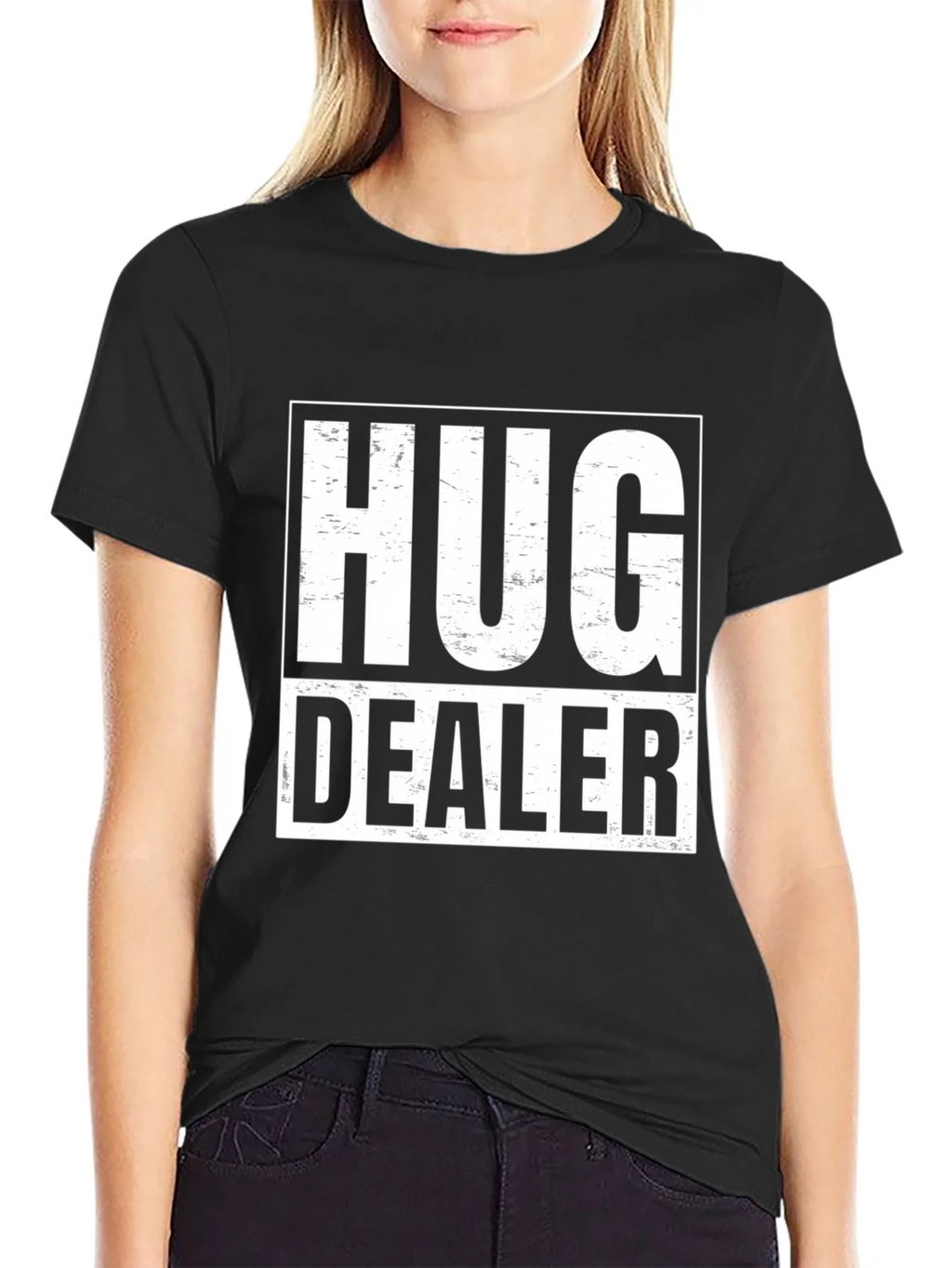 Hug Dealer Graphic T-Shirt - Black Cotton Tee product image 2
