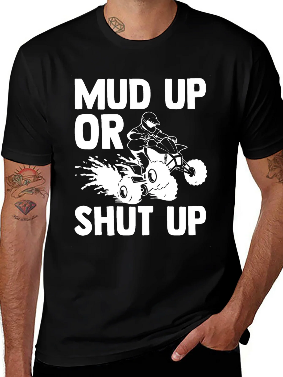 Mud Up or Shut Up Black Graphic Tee product image 1