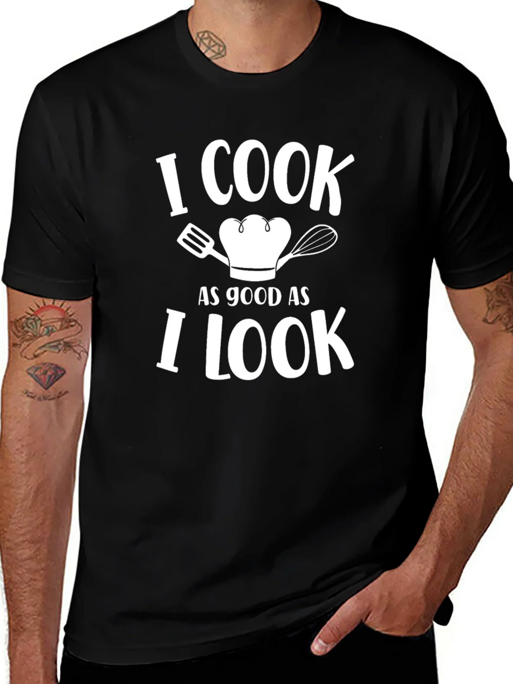 I Cook As Good As I Look Novelty Graphic T-Shirt product image 1