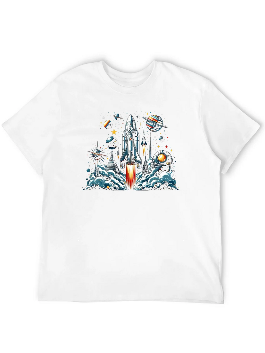 Space Launch T-Shirt - Rocket & Planets Graphic Tee product image 11
