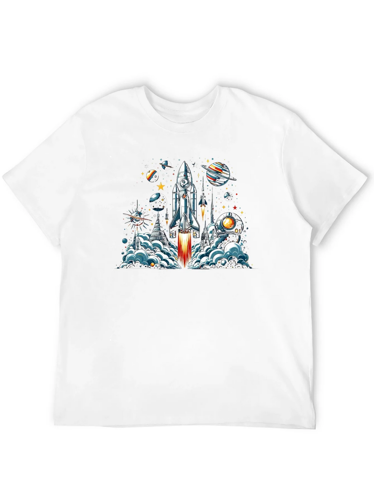 Space Launch T-Shirt - Rocket & Planets Graphic Tee product image 11