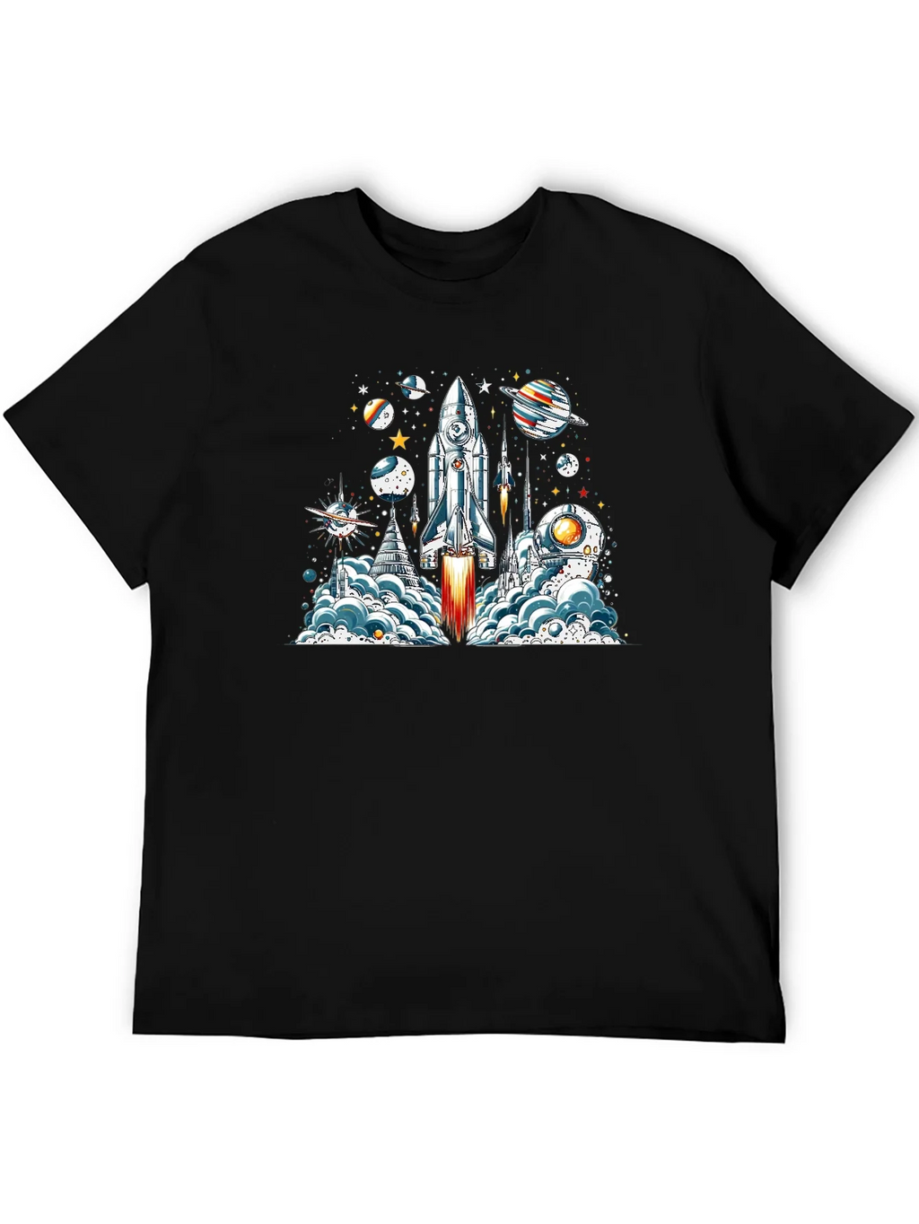 Space Launch T-Shirt - Rocket & Planets Graphic Tee product image 5