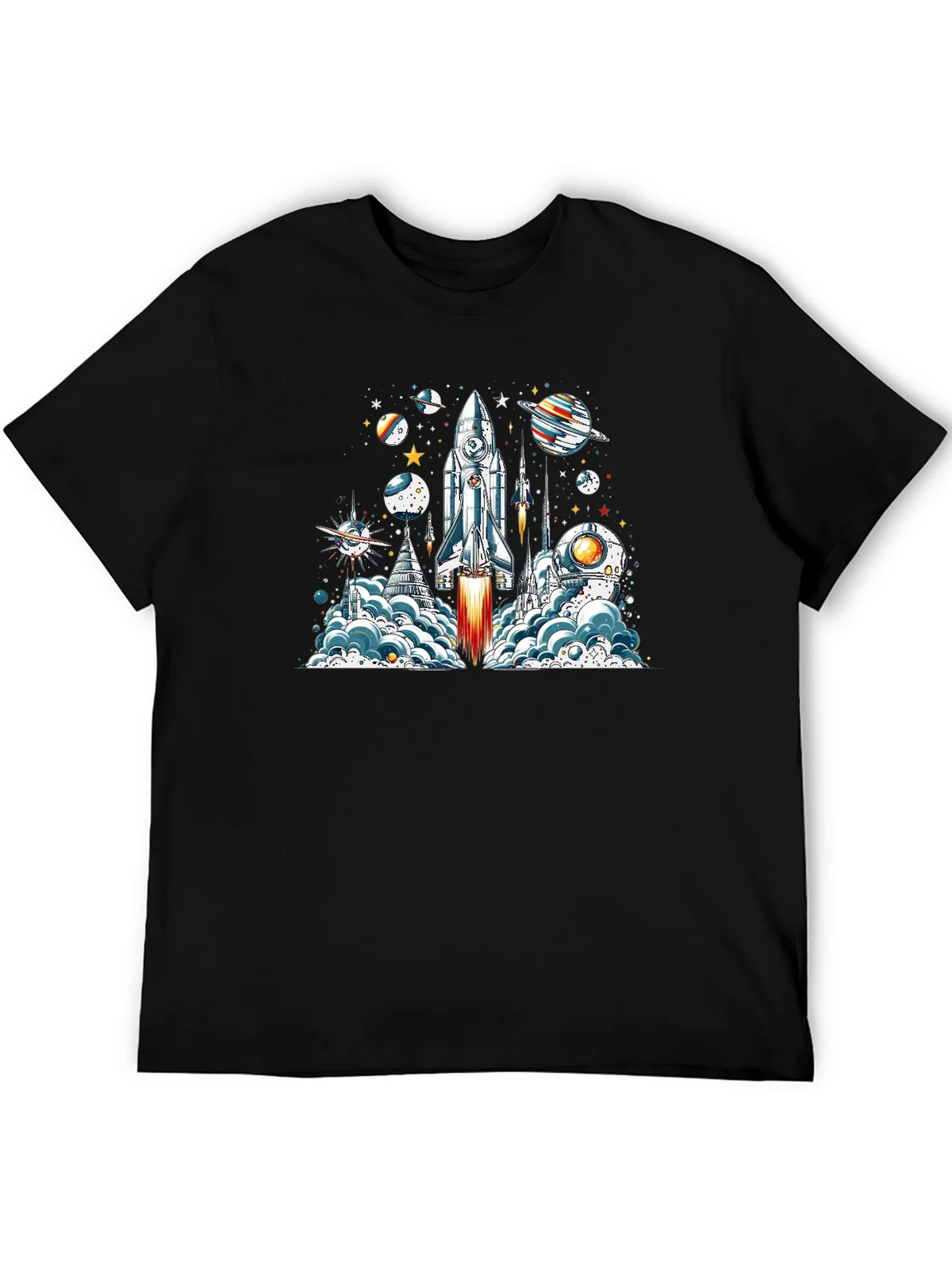 Space Launch T-Shirt - Rocket & Planets Graphic Tee product image 5