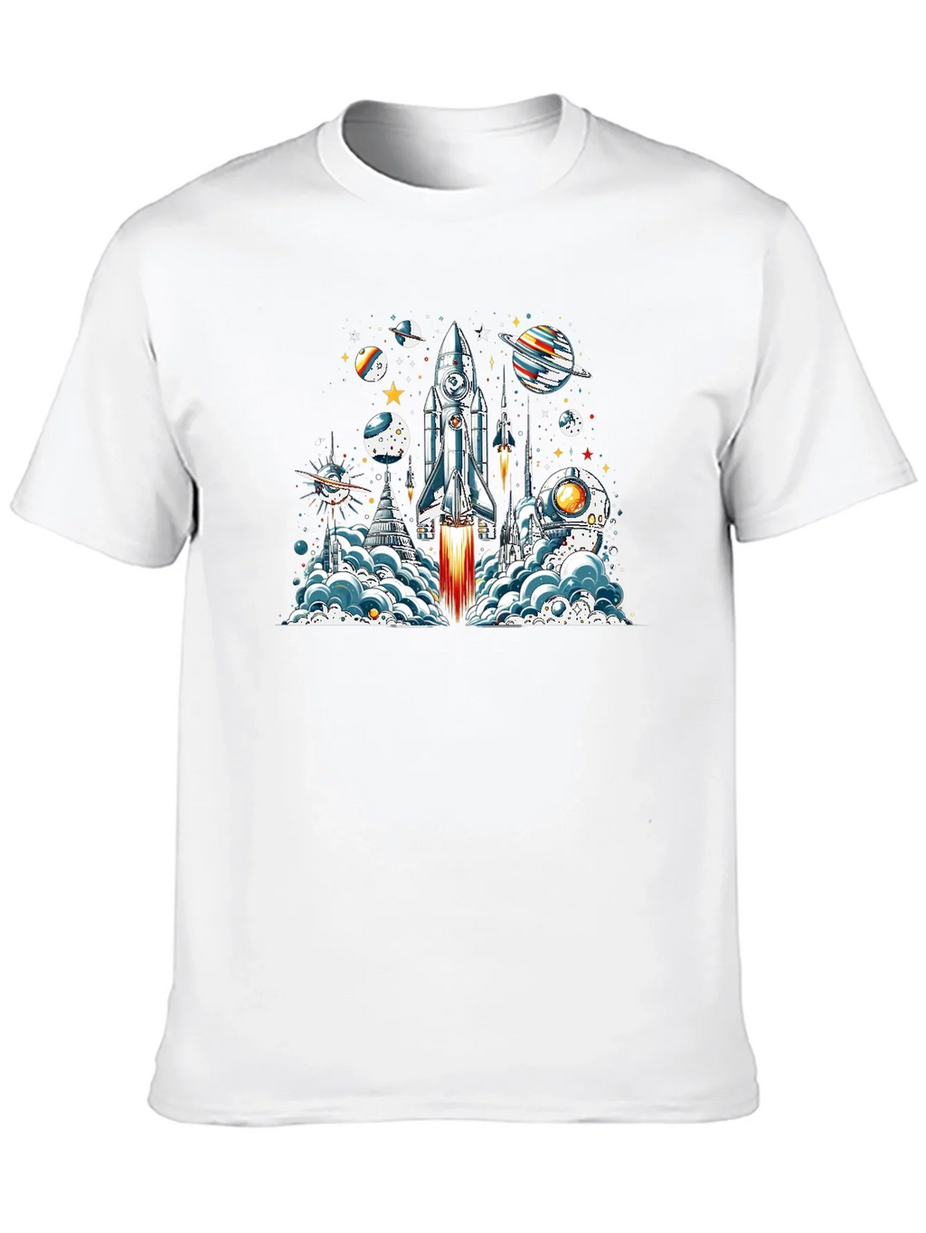 Space Launch T-Shirt - Rocket & Planets Graphic Tee product image 9