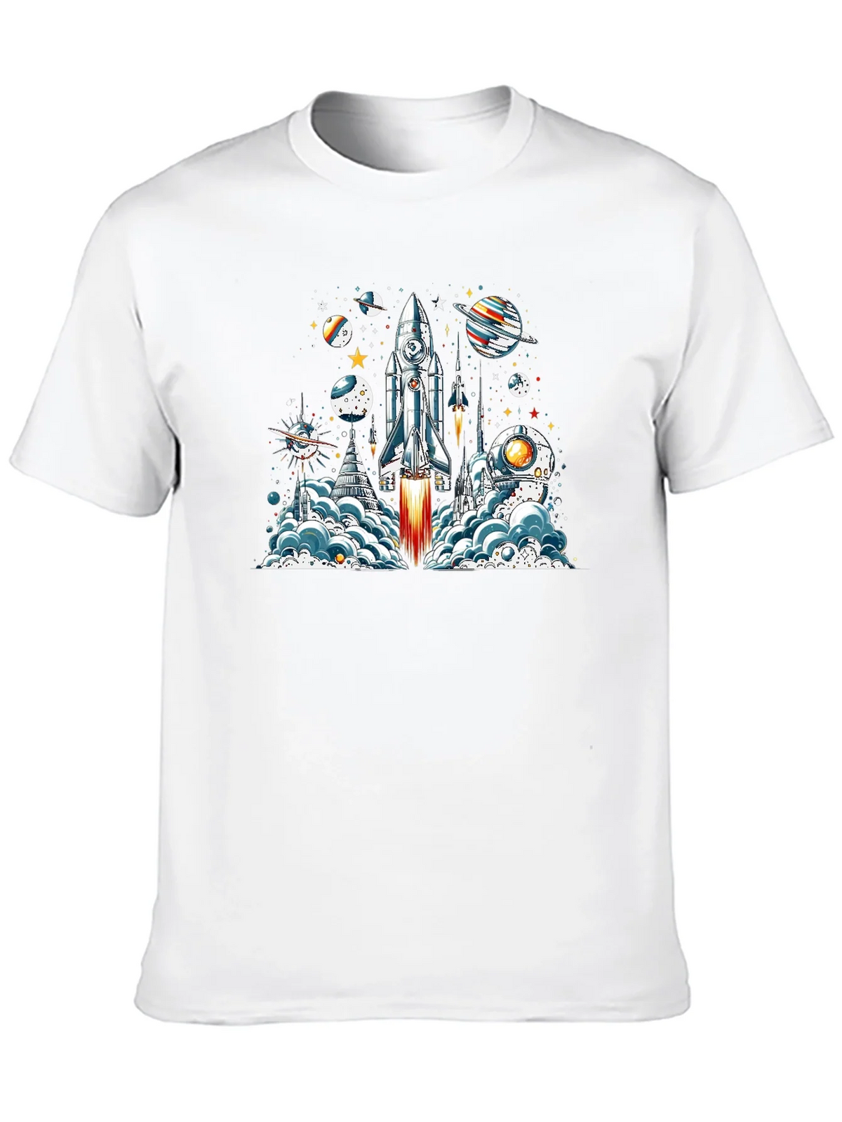 Space Launch T-Shirt - Rocket & Planets Graphic Tee product image 9