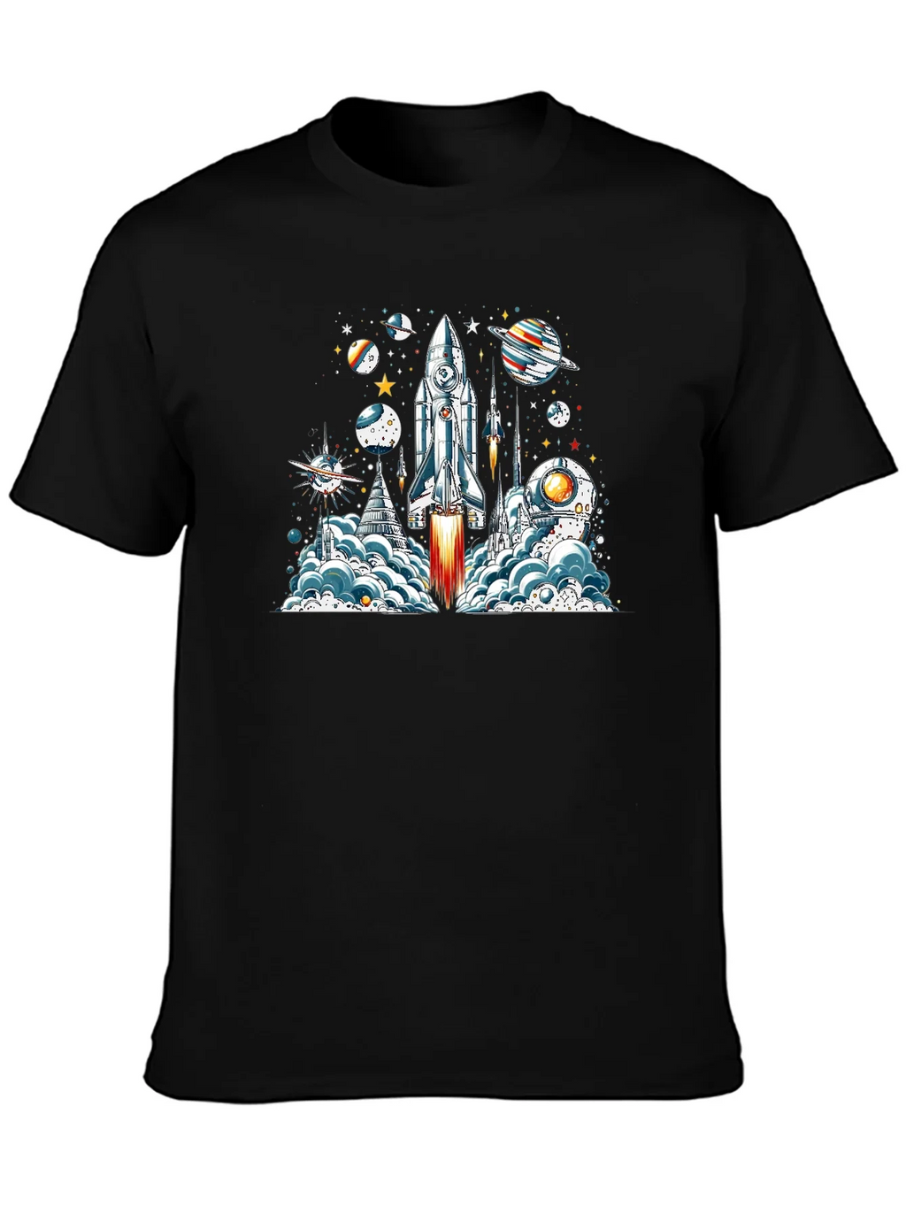Space Launch T-Shirt - Rocket & Planets Graphic Tee product image 3