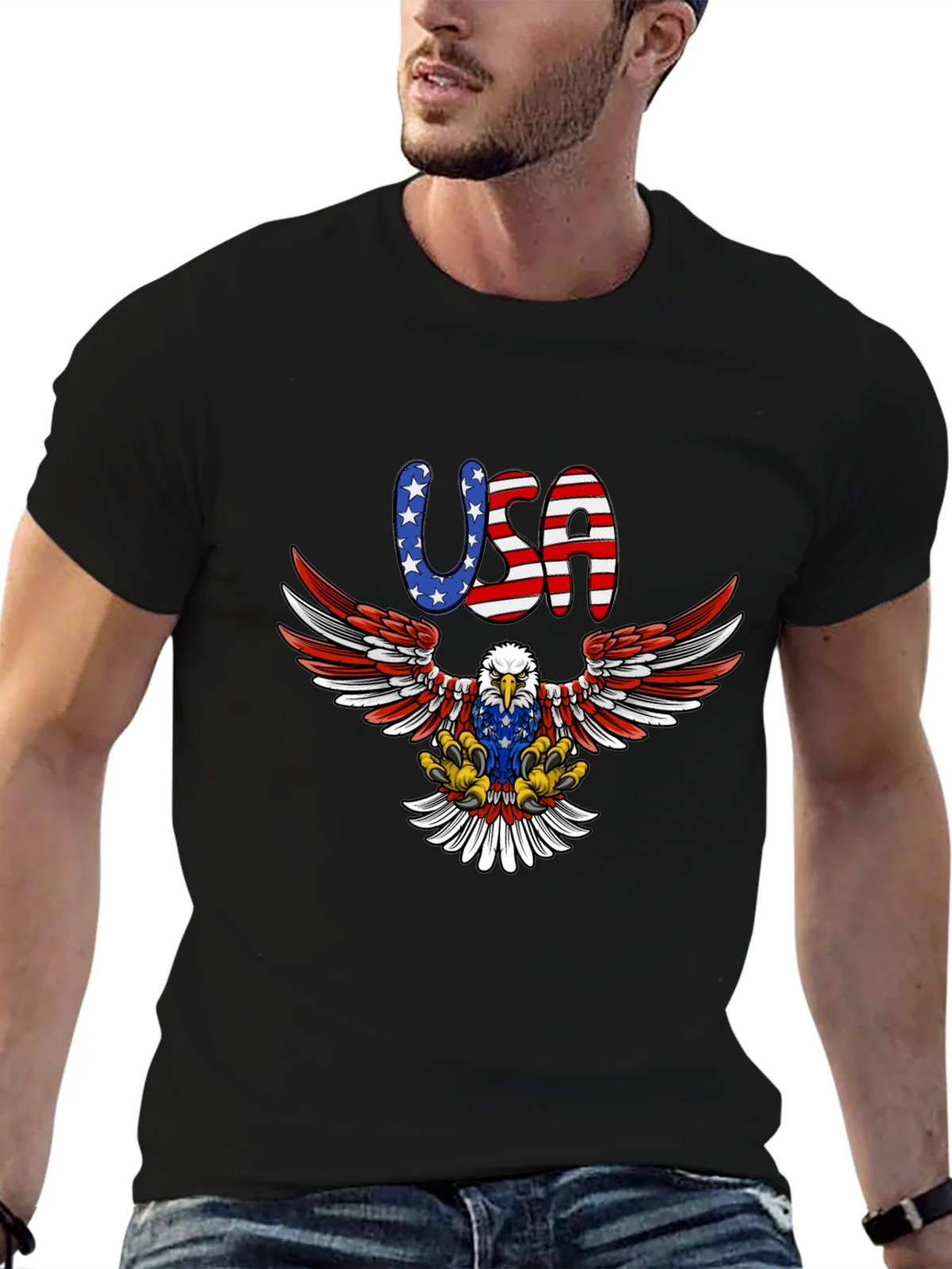 Patriotic USA Eagle Graphic Tee product image 4